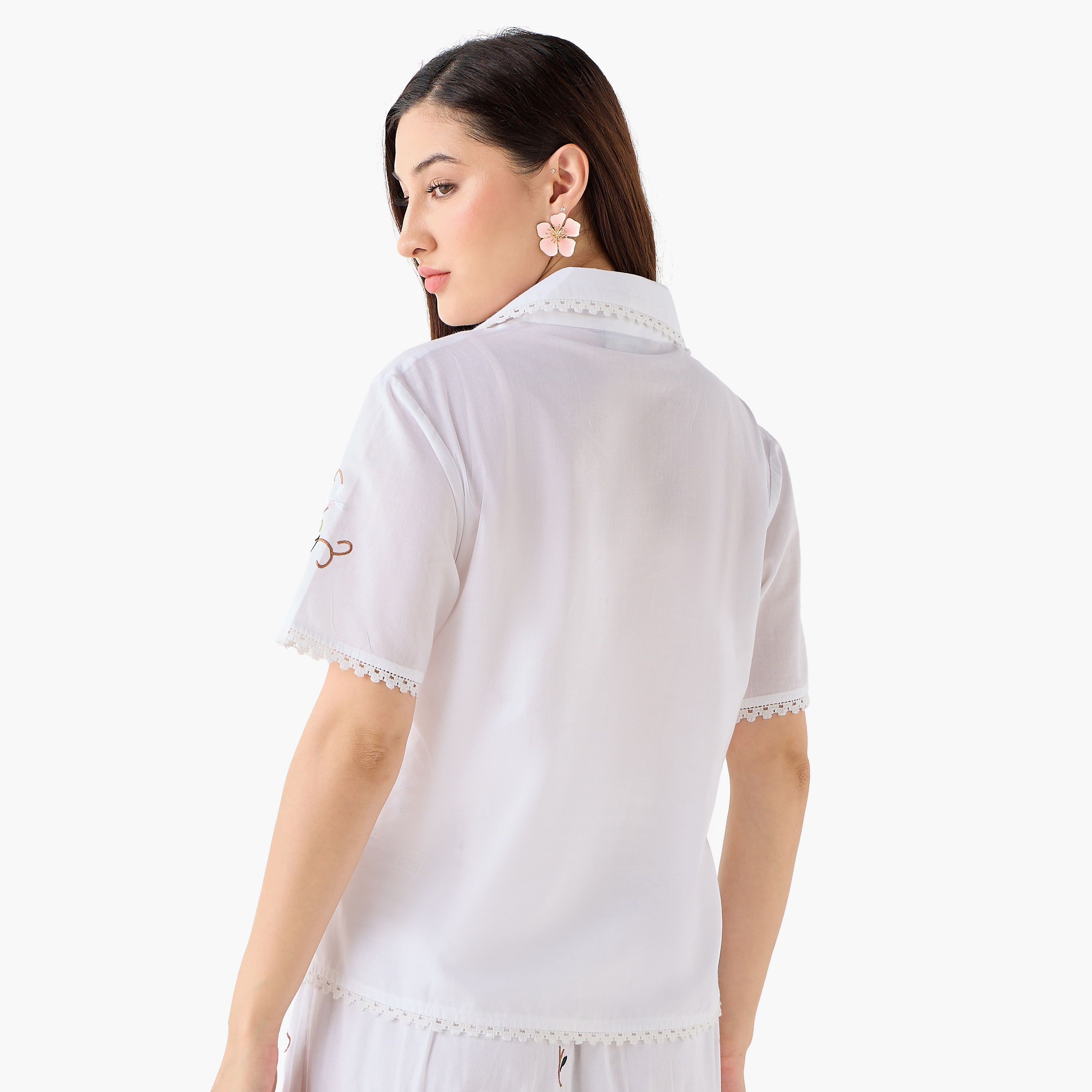 بلوزة قطن مطرزة بأربطة أمامية-women-clothing-shirtsandblouses-blouses-image-4