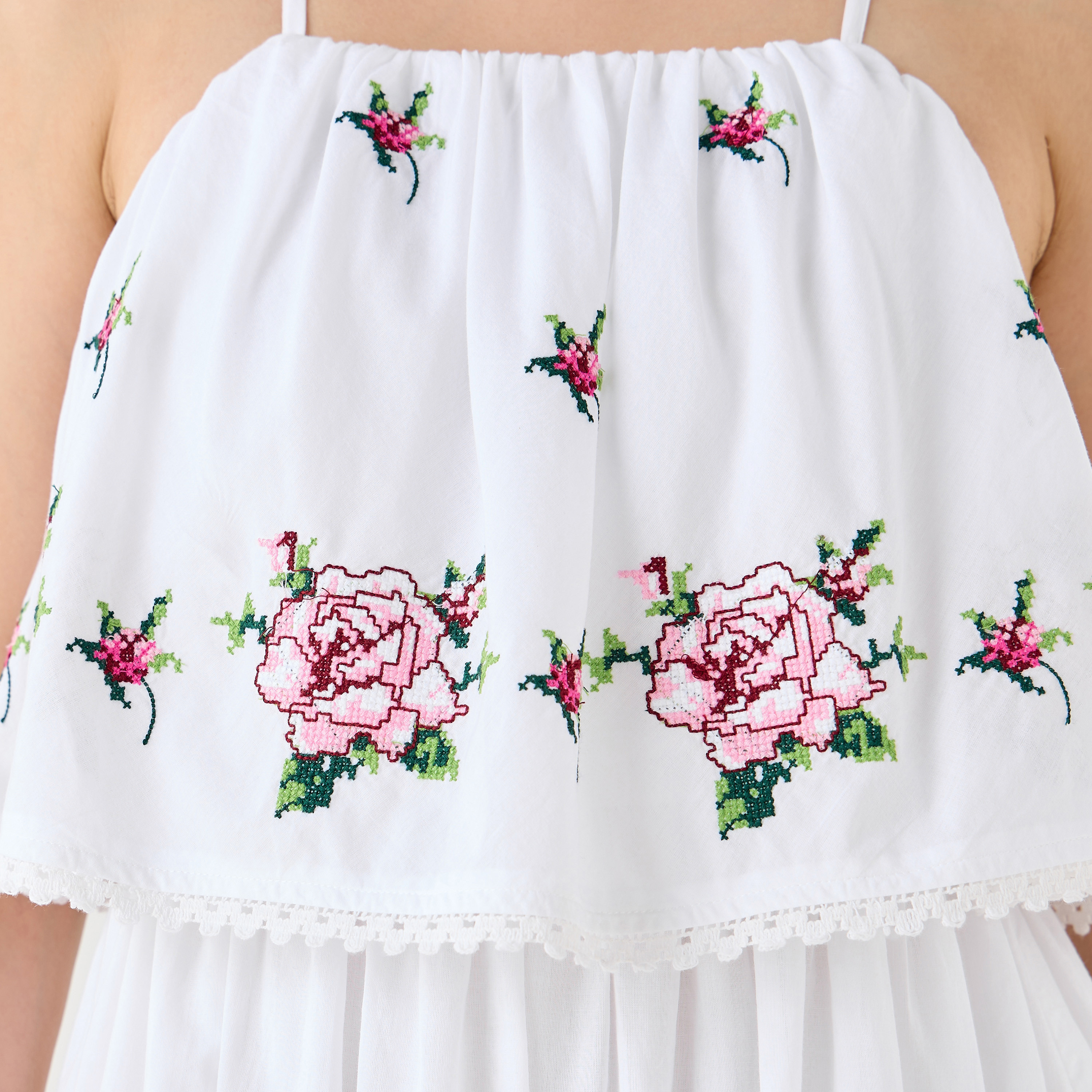 A-line Strappy Cotton Dress with Floral Embroidery-women-clothing-dresses-image-6