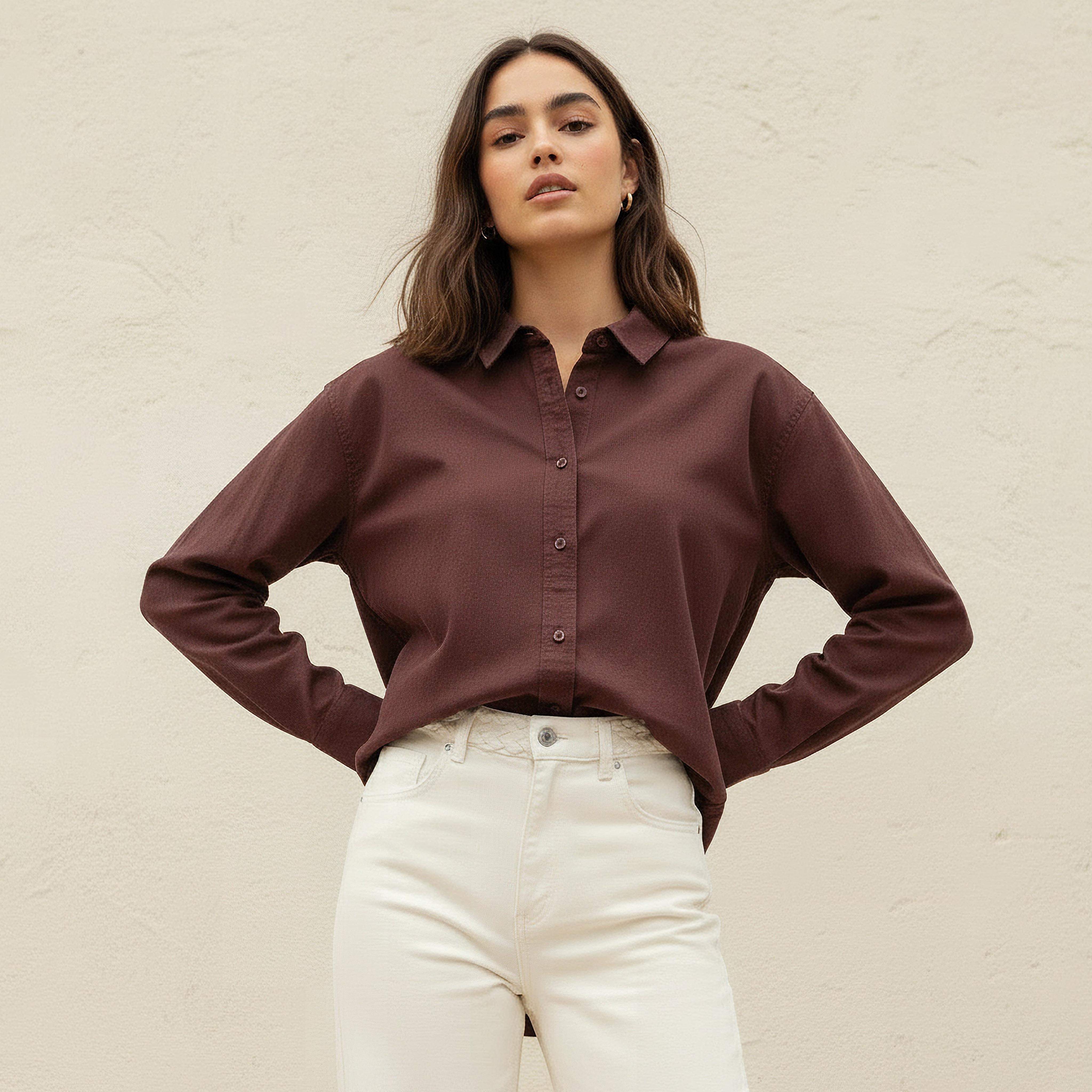 Oversized Cotton Shirt with High-Low Hem-women-clothing-shirtsandblouses-shirts-image-1