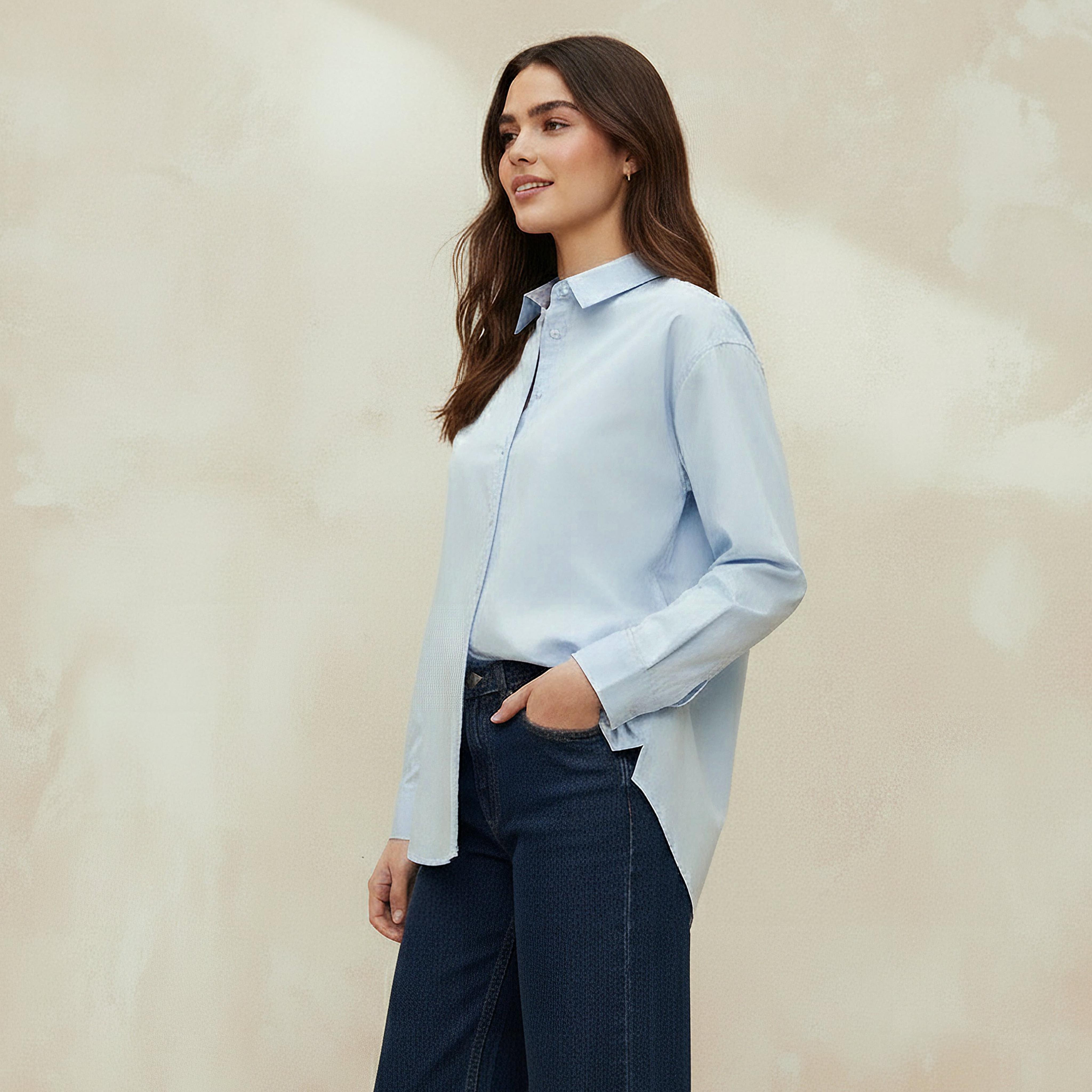 Oversized Cotton Shirt with High-Low Hem-women-clothing-shirtsandblouses-shirts-image-5