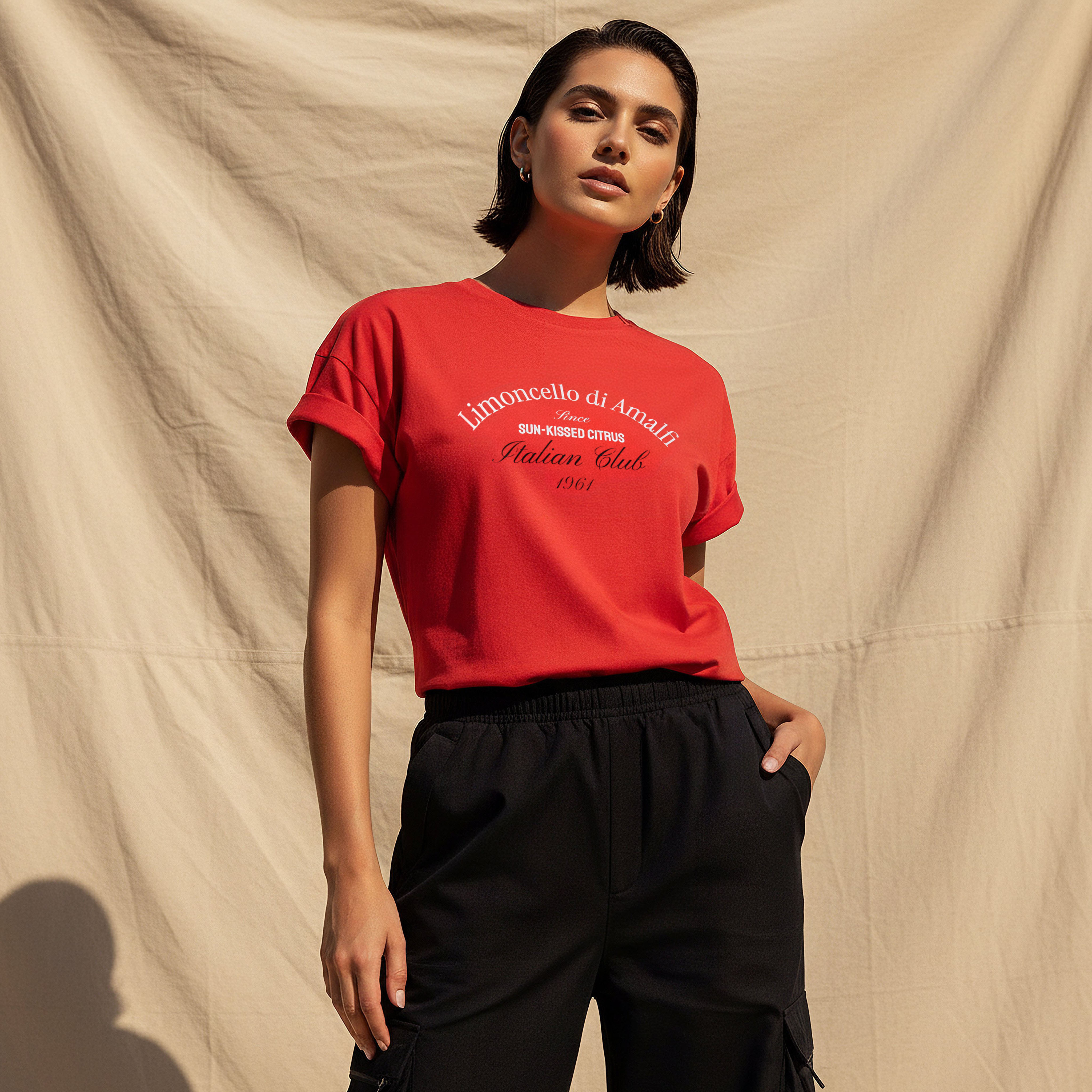 Oversized Cotton T-shirt with Slogan Print-women-clothing-tshirts-image-1