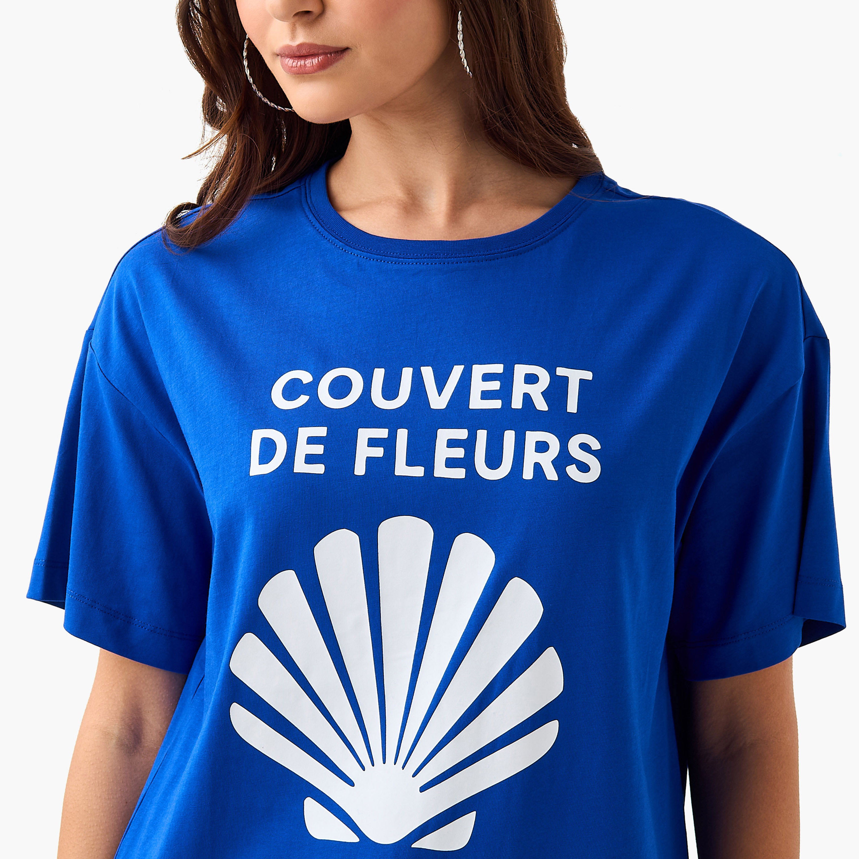 Oversized Cotton T-shirt with Slogan Print-women-clothing-tshirts-image-5