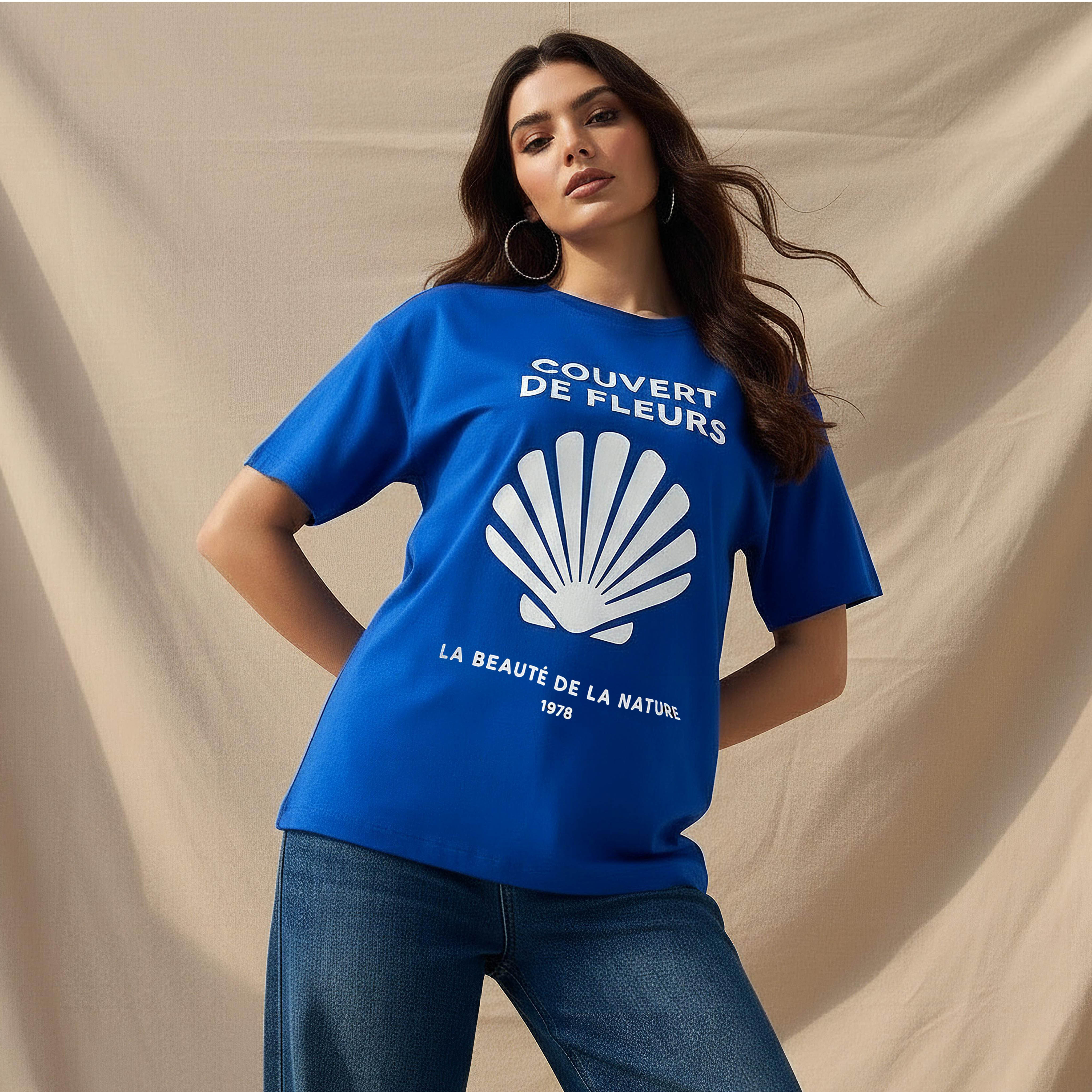 Oversized Cotton T-shirt with Slogan Print-women-clothing-tshirts-image-1