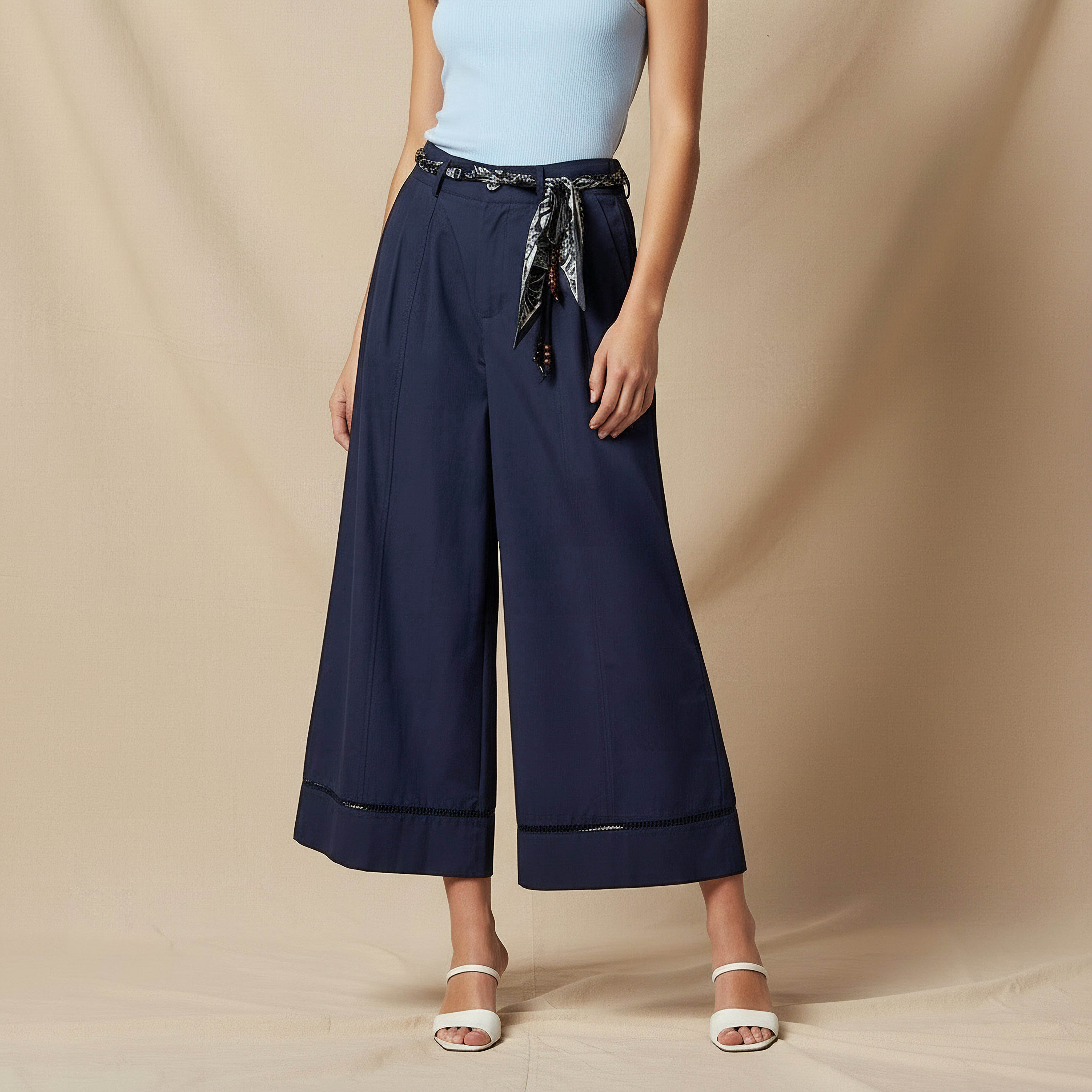 Mid Rise Belted Culottes-women-clothing-bottoms-trousers-image-1