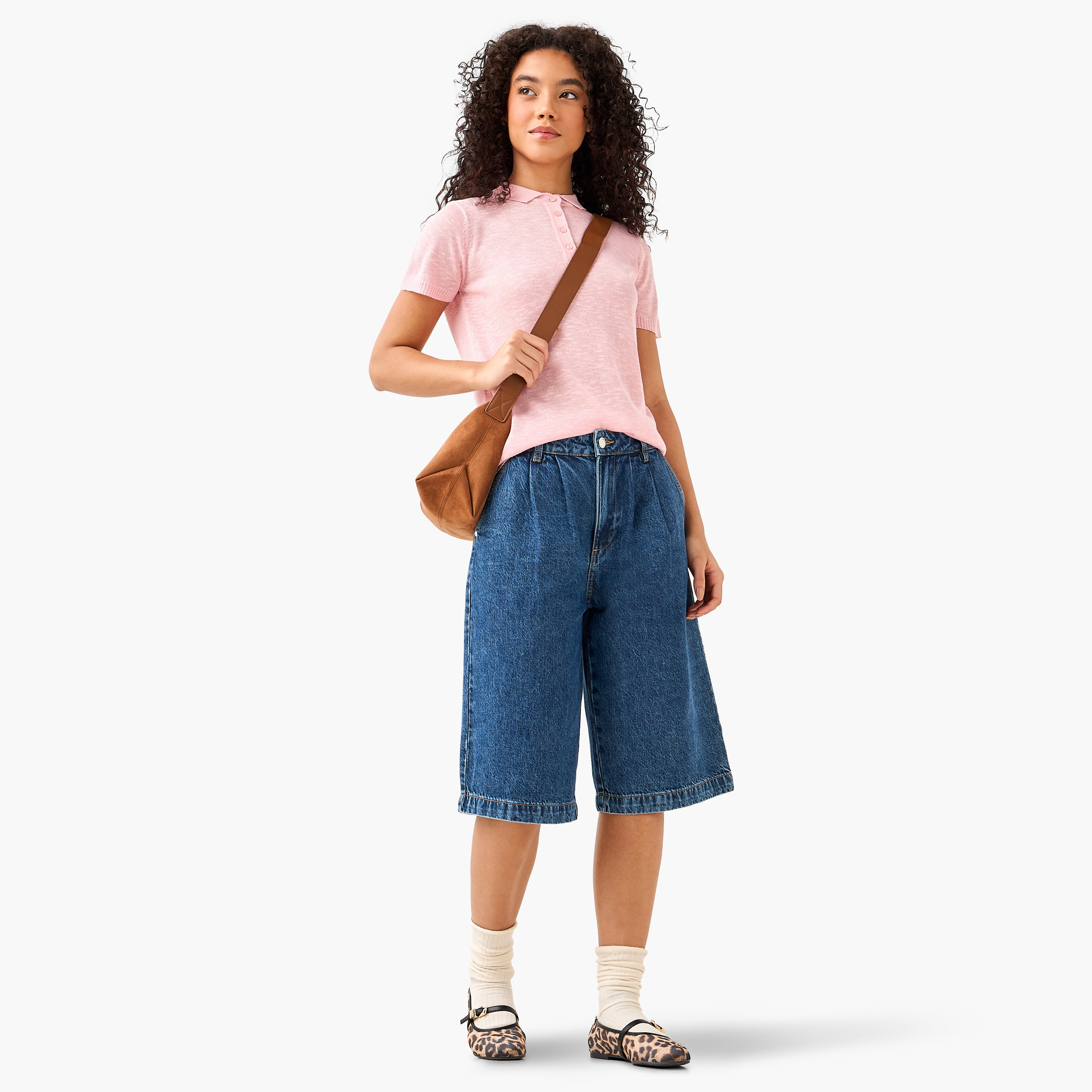 تيشيرت بولو من مزيج الكتان-women-clothing-tshirts-image-4