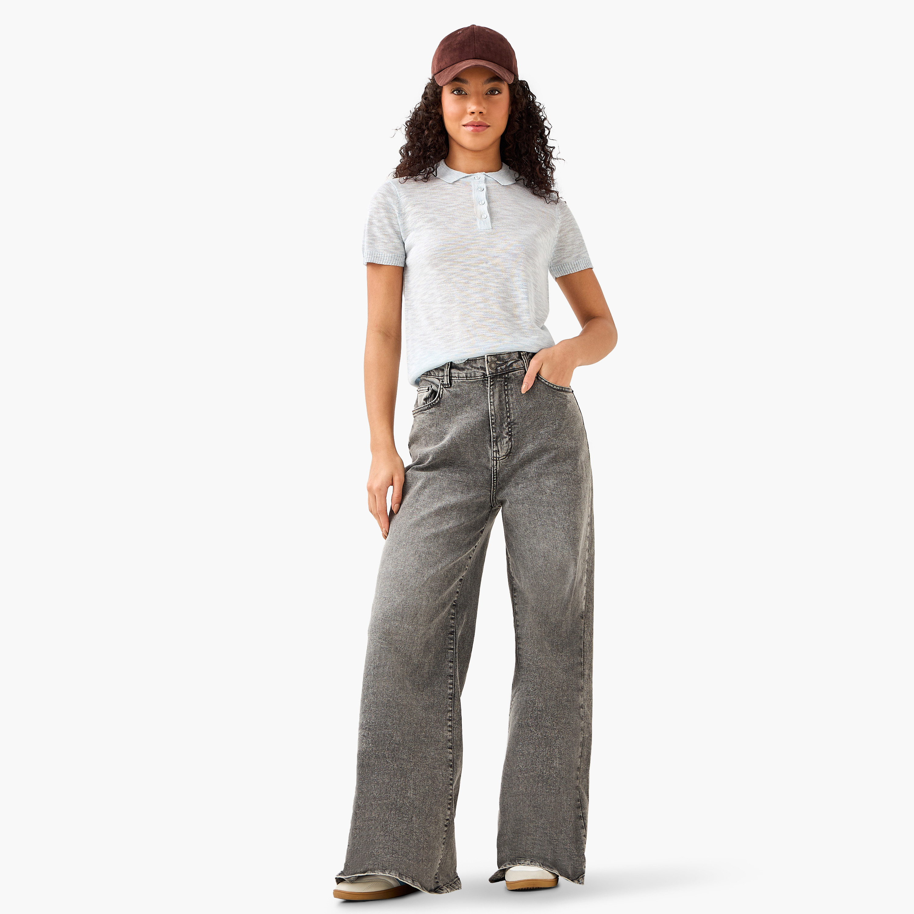 تيشيرت بولو من مزيج الكتان-women-clothing-tshirts-image-4