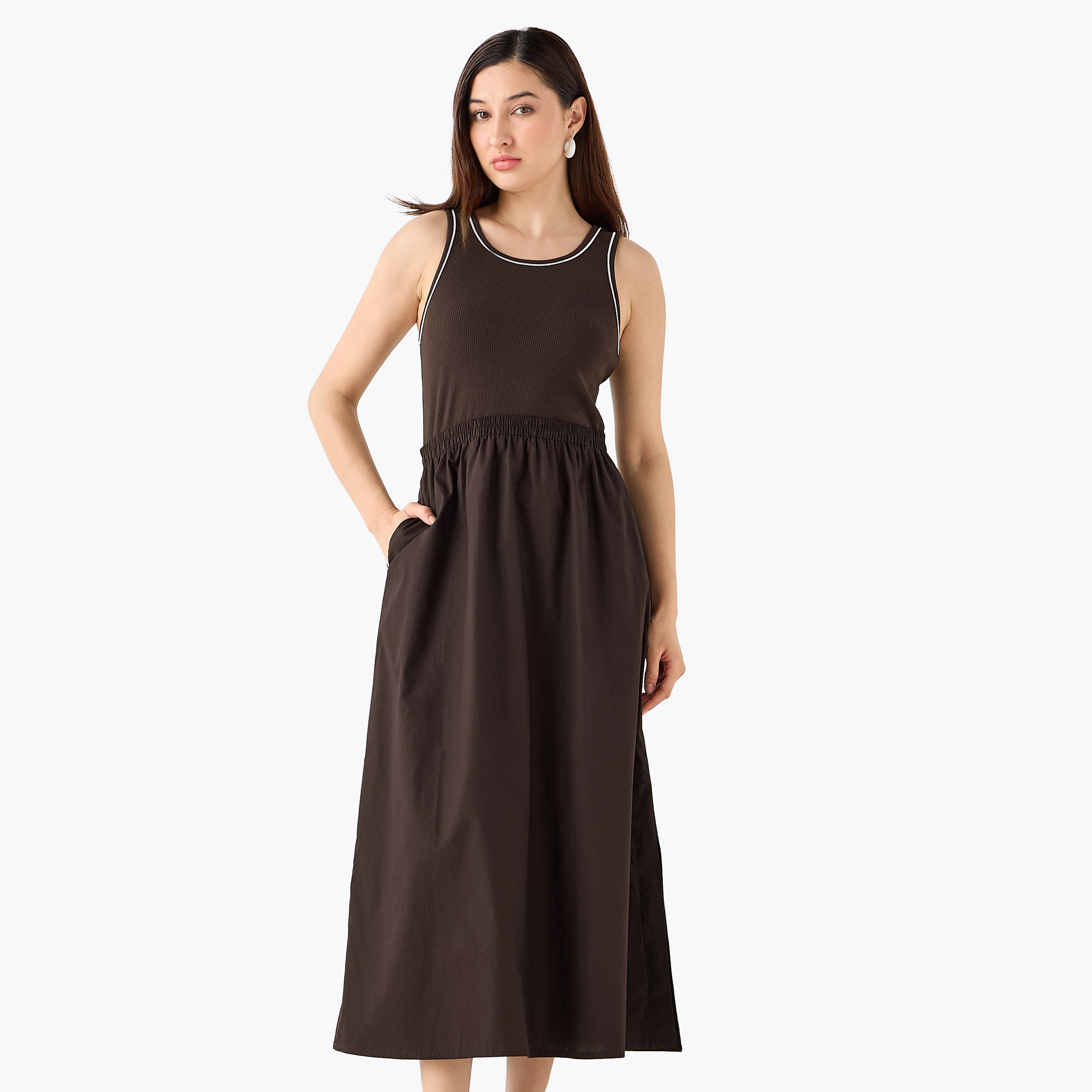 Ribbed Maxi Dress with Pockets-women-clothing-dresses-image-3