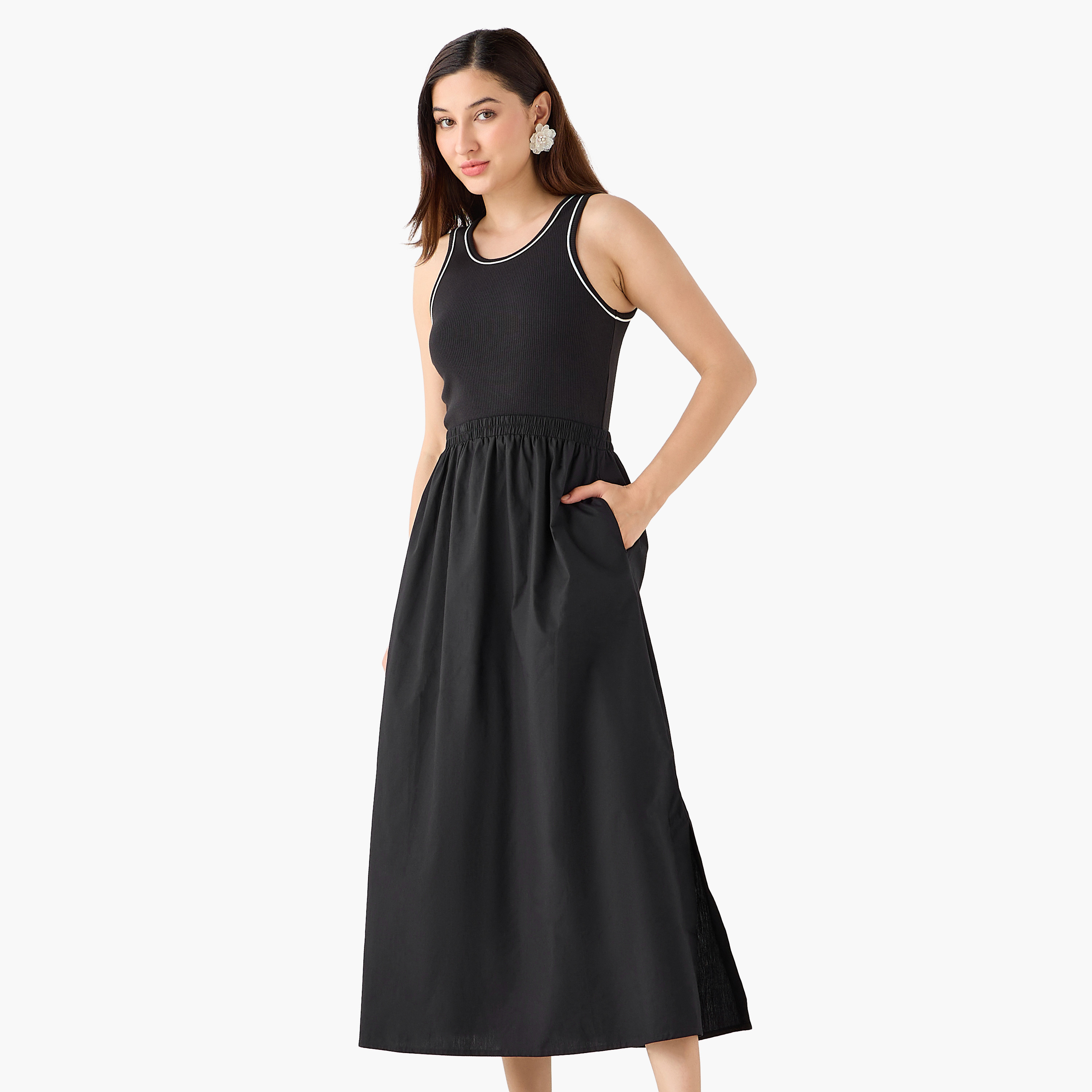 Ribbed Maxi Dress with Pockets-women-clothing-dresses-image-3