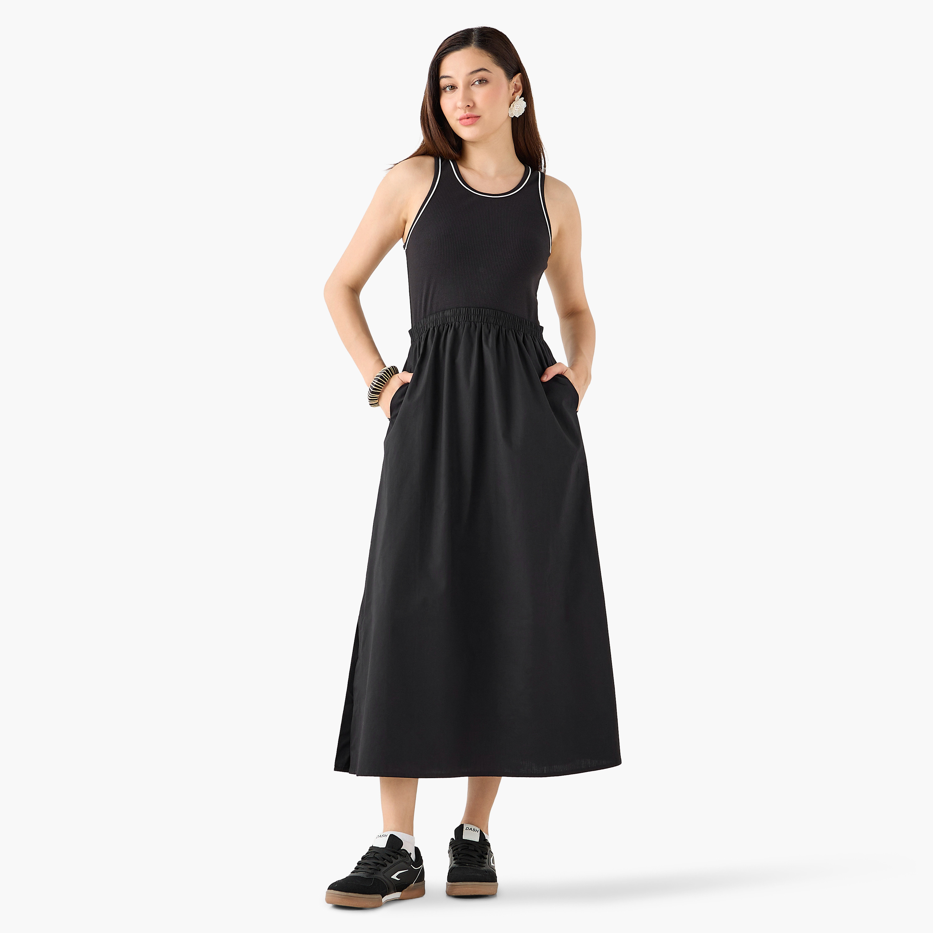 Ribbed Maxi Dress with Pockets-women-clothing-dresses-image-4