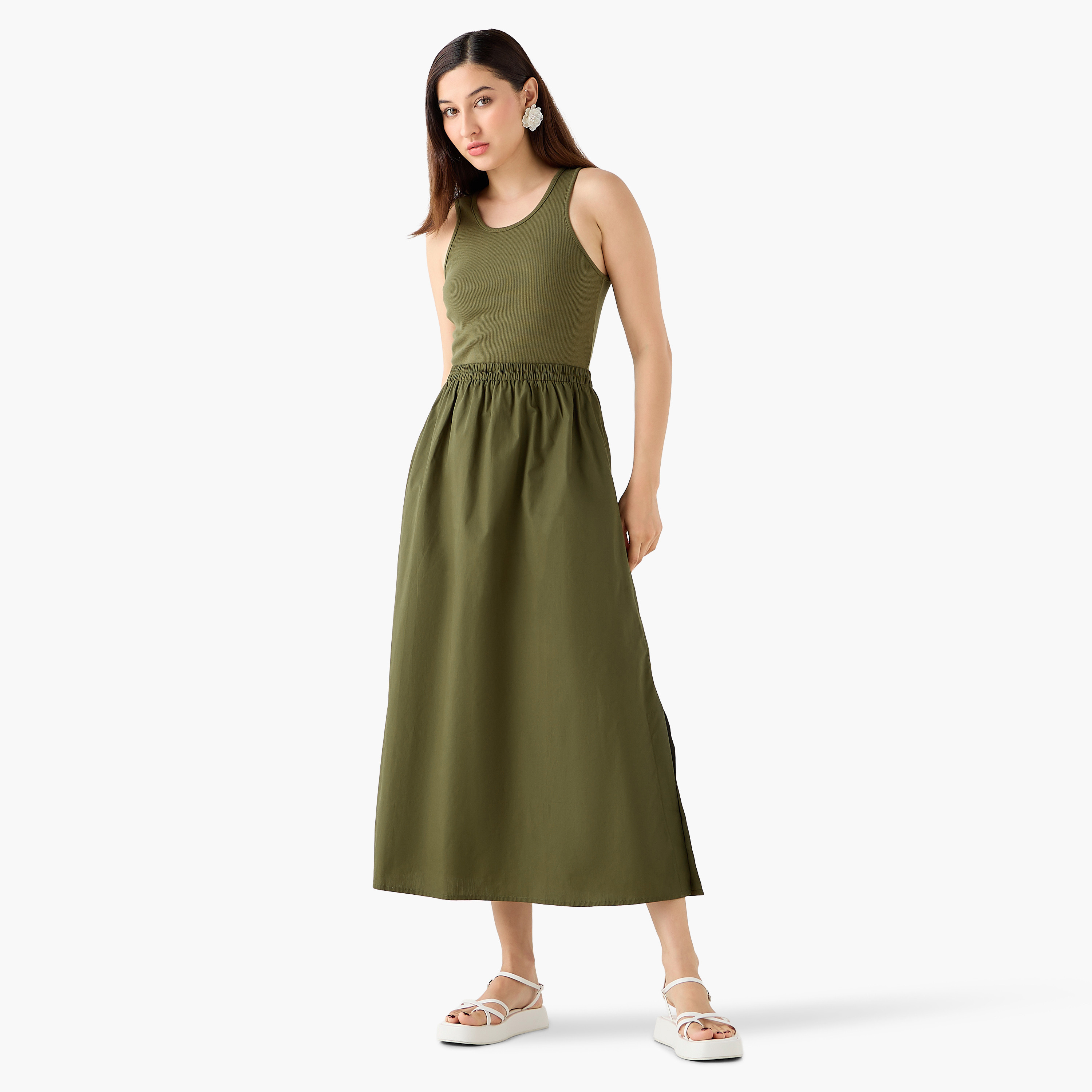 Ribbed Maxi Dress with Pockets-women-clothing-dresses-image-4