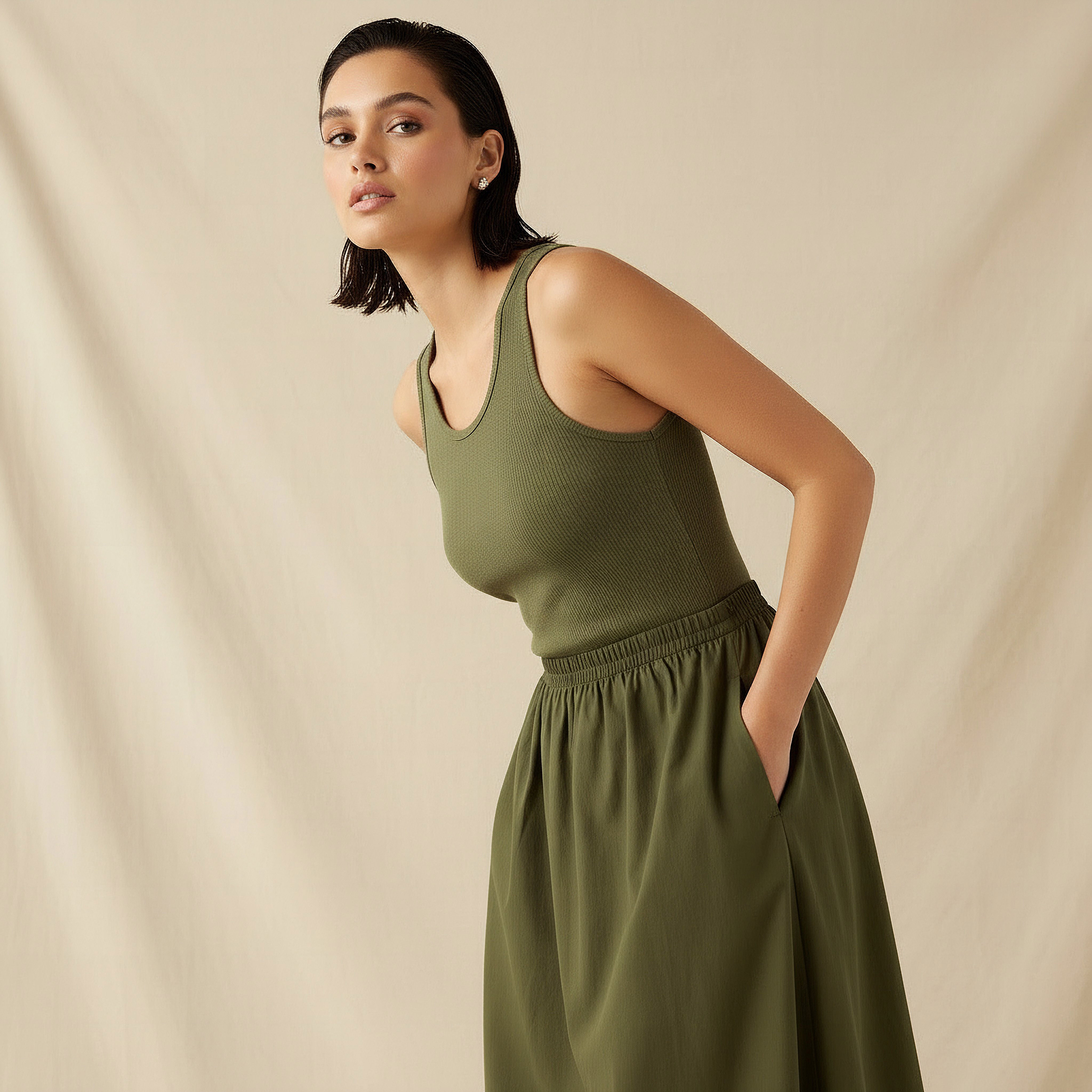 Ribbed Maxi Dress with Pockets-women-clothing-dresses-image-2