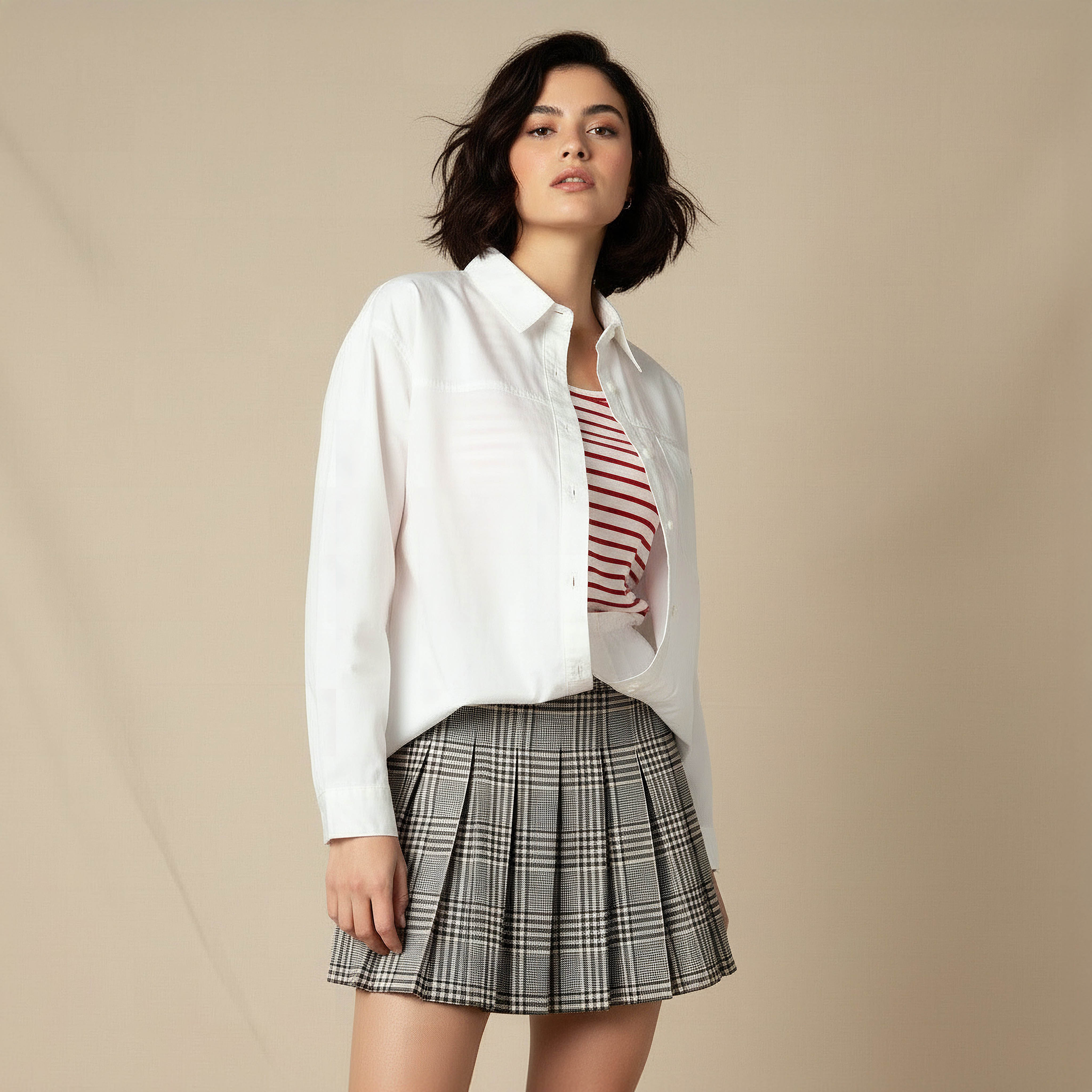 قميص قطني بقصة هاي-لو من سبلاش يوث-women-clothing-shirtsandblouses-shirts-image-1