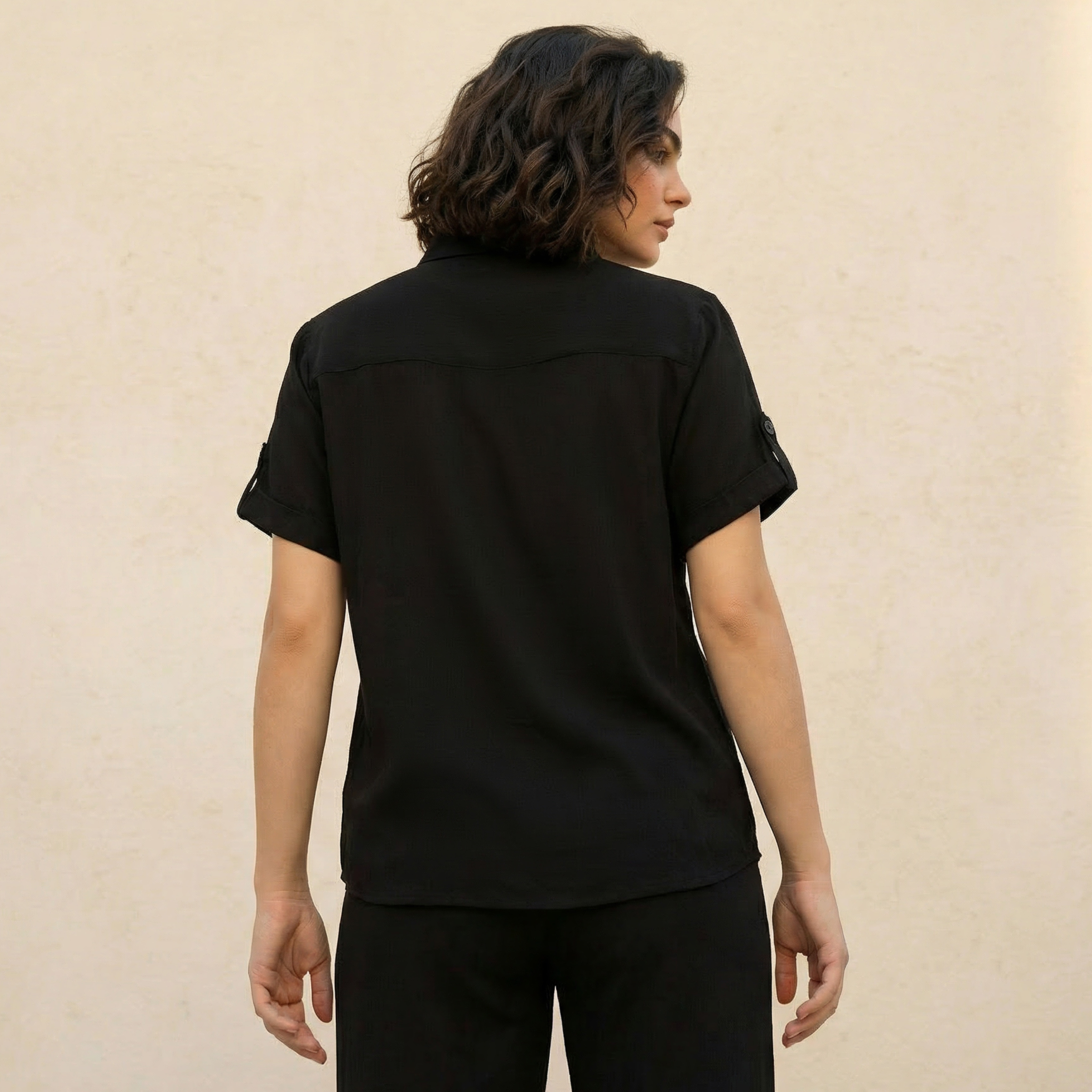 Lyocell Shirt with Roll-Up Sleeves-women-clothing-shirtsandblouses-shirts-image-4