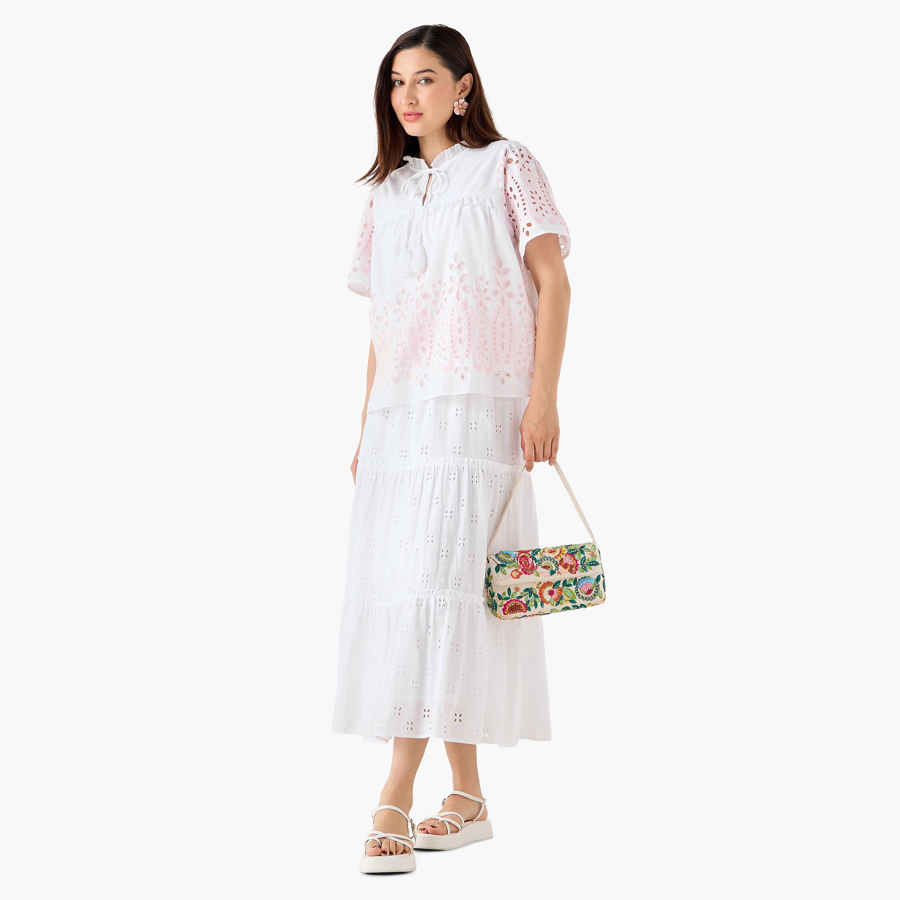 Midi Cotton Tiered Skirt with Schiffli Embroidery-women-clothing-bottoms-skirts-image-3