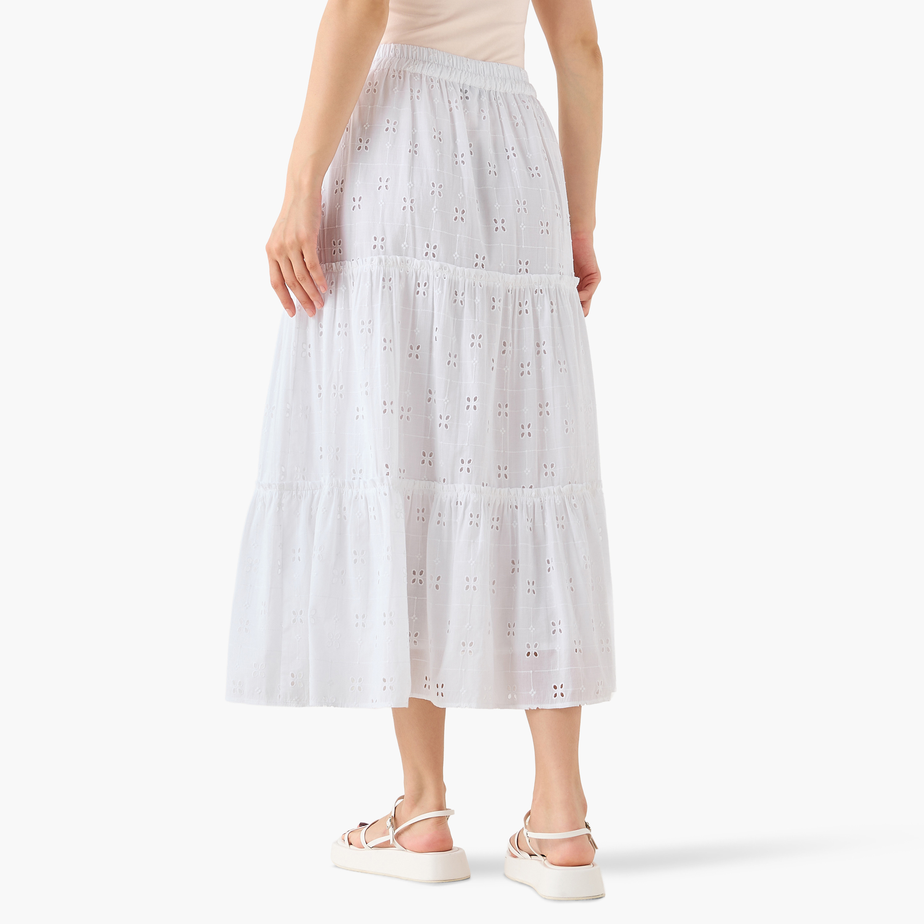 Midi Cotton Tiered Skirt with Schiffli Embroidery-women-clothing-bottoms-skirts-image-4