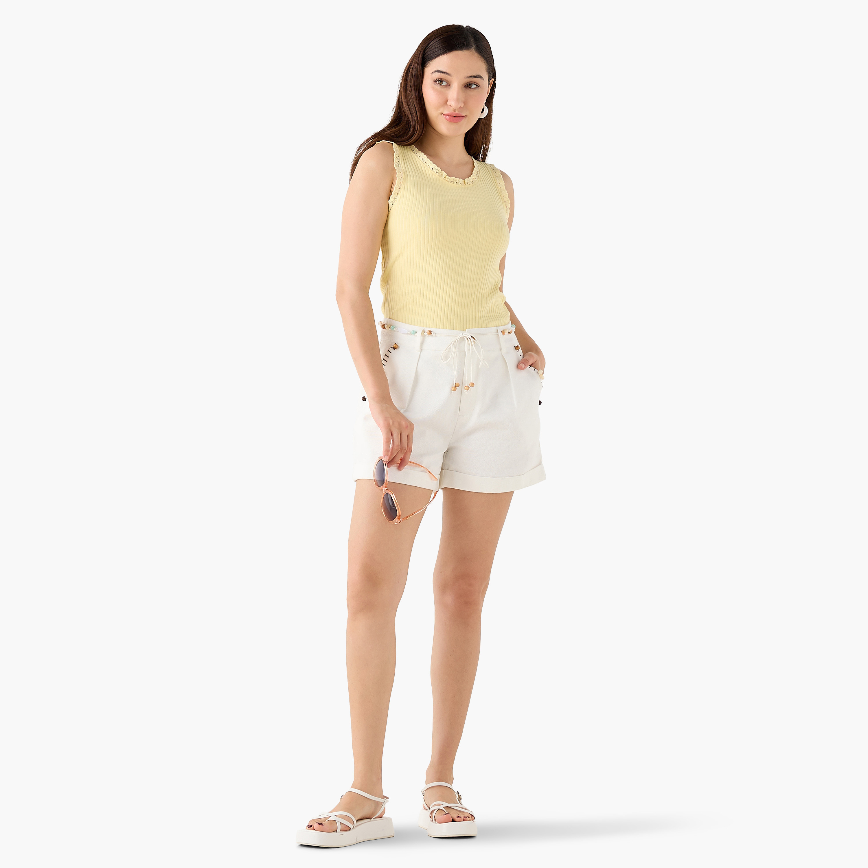 بلوزة تانك بارزة الملمس مضلّع-women-clothing-tshirts-image-3