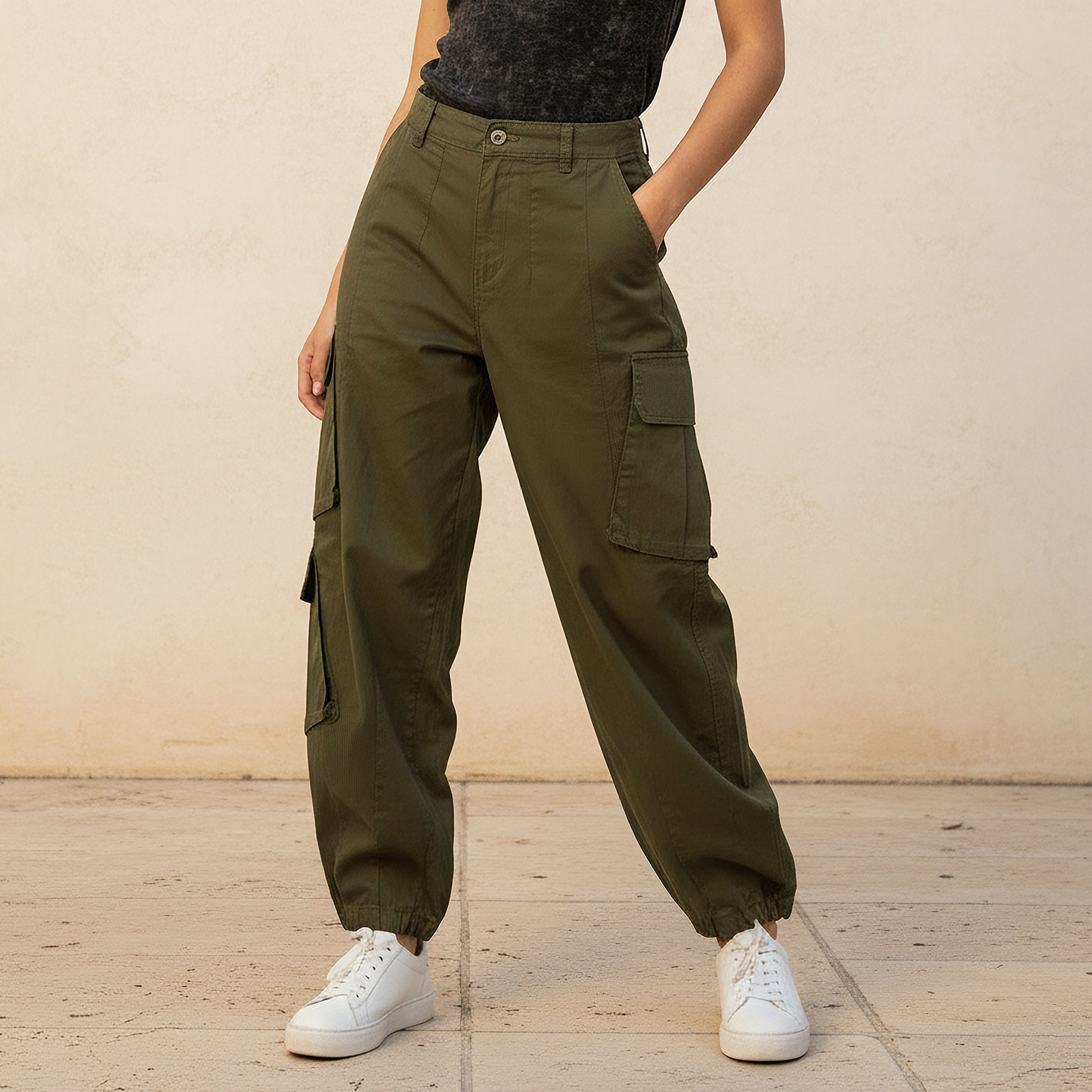 Mid-Rise Cargo Pants-women-clothing-bottoms-trousers-image-1