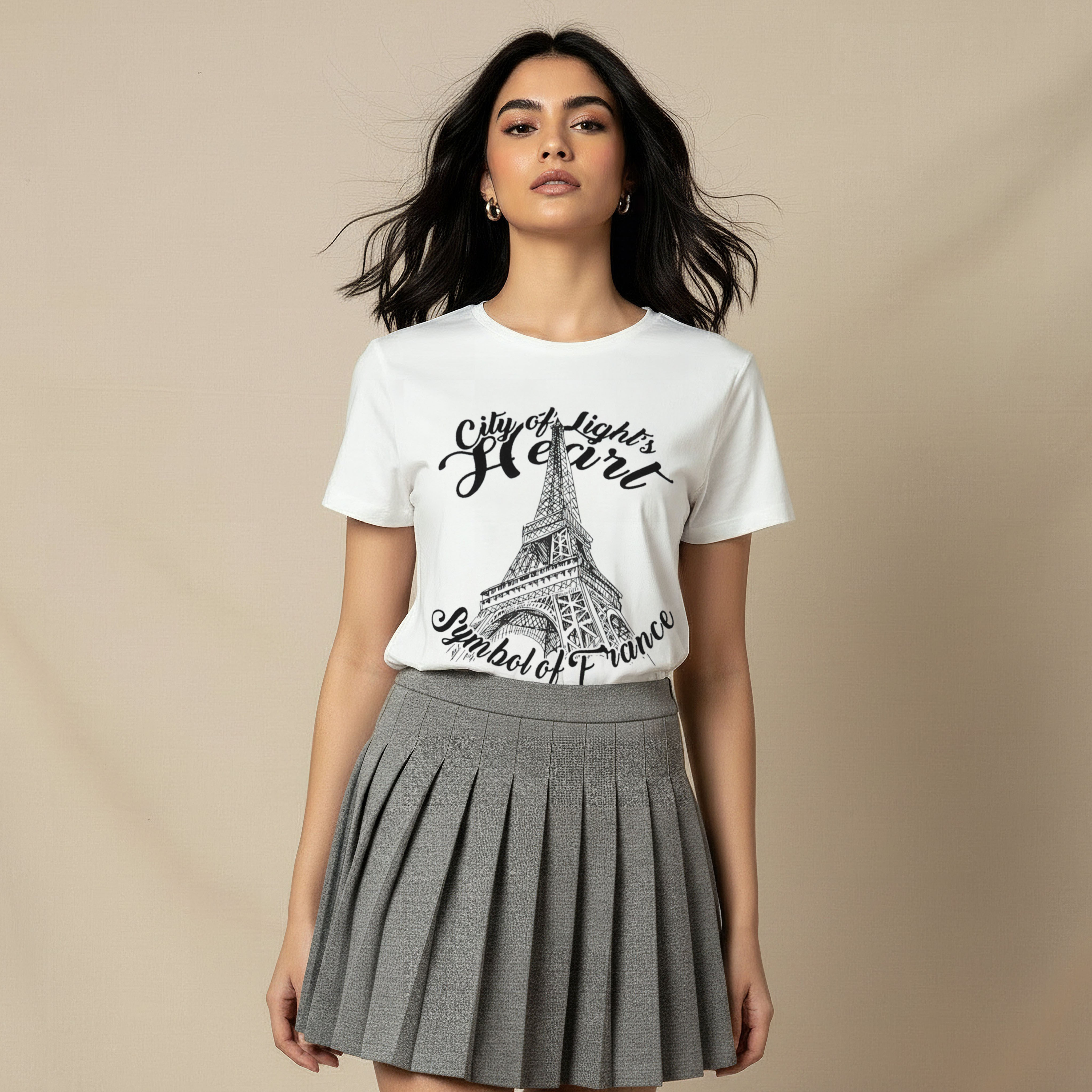 تيشيرت قطن بقصة عادية وطبعات-women-clothing-tshirts-image-1