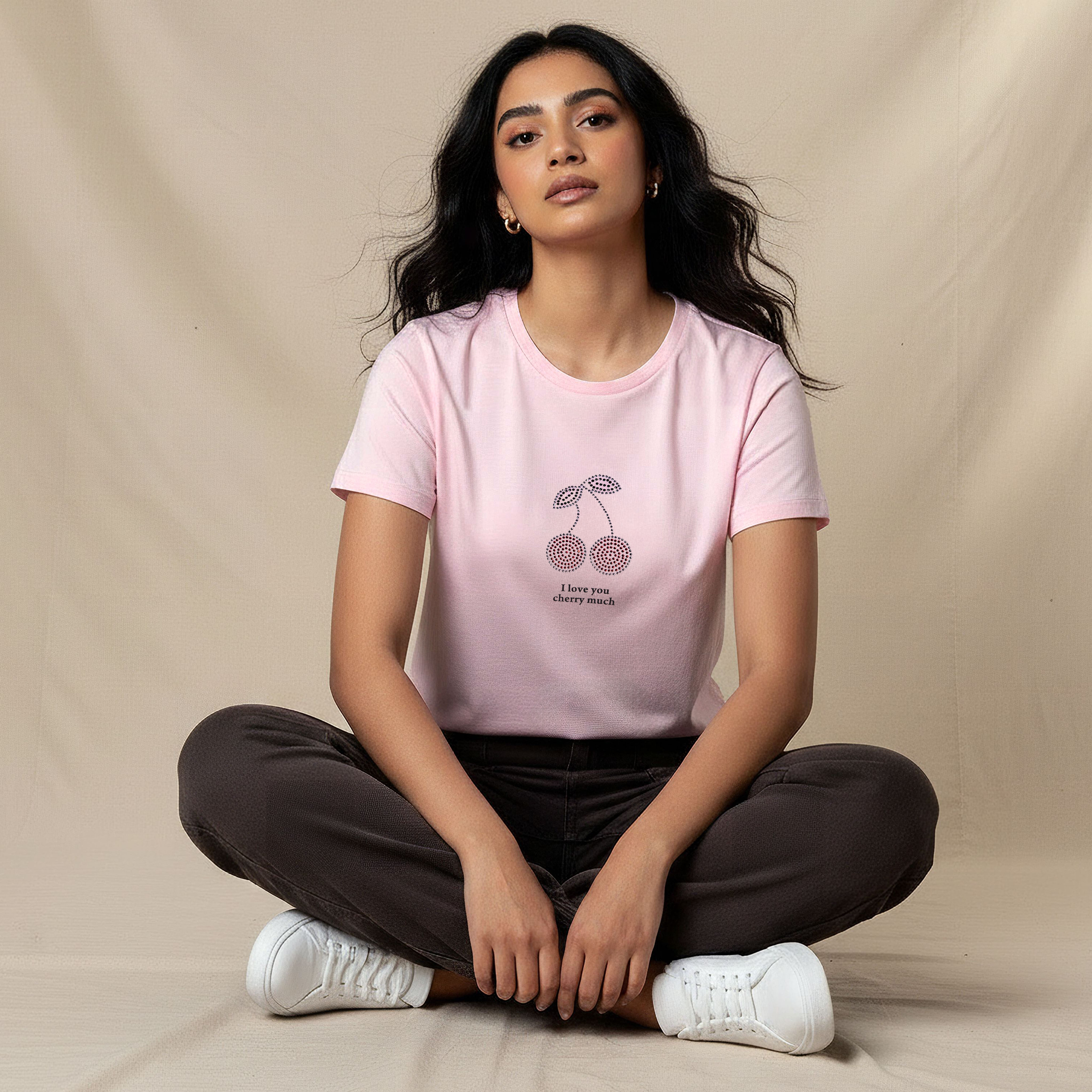 Regular Fit Cotton T-shirt with Embellishments-women-clothing-tshirts-image-3
