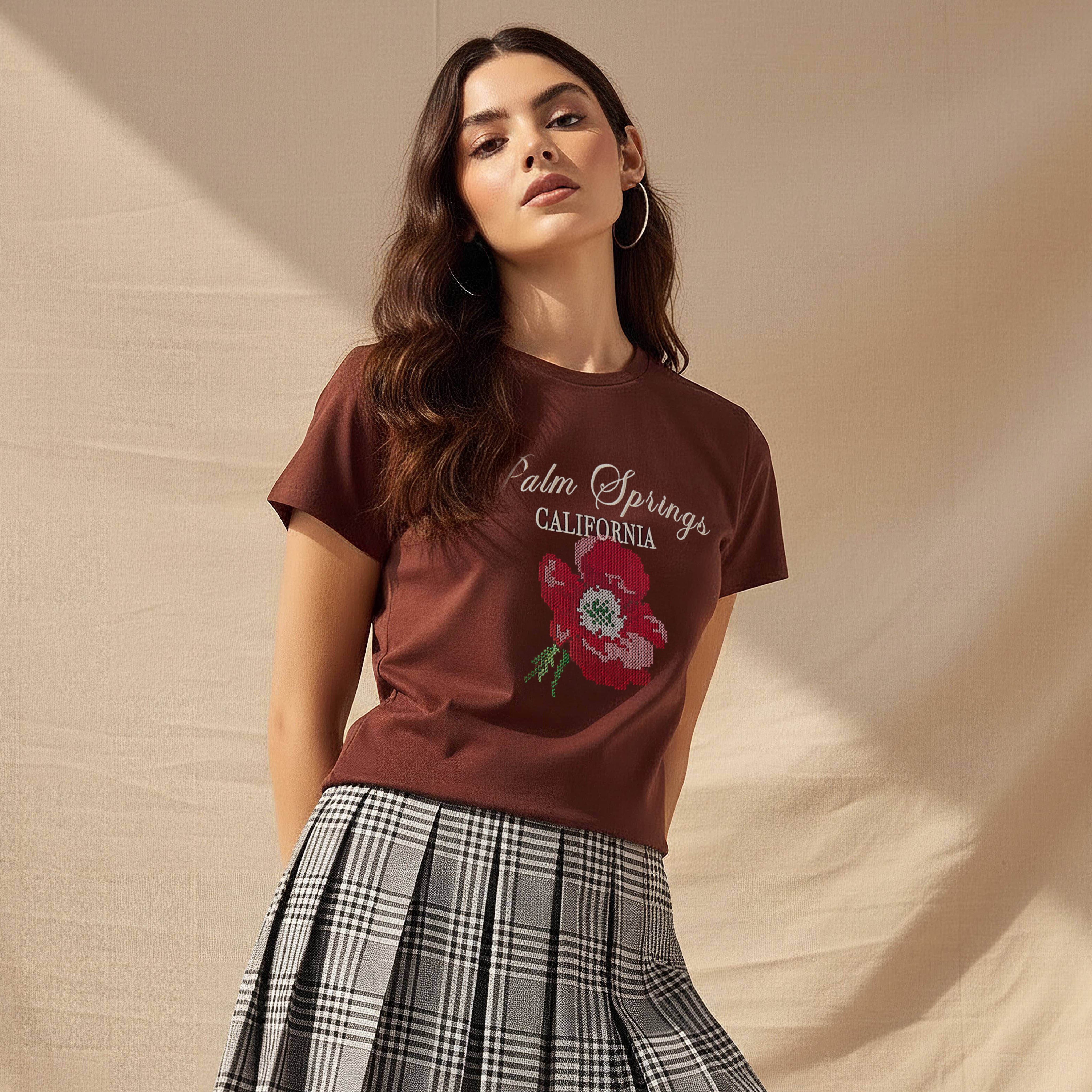 تيشيرت قطني مطبوع ومطرز-women-clothing-tshirts-image-1
