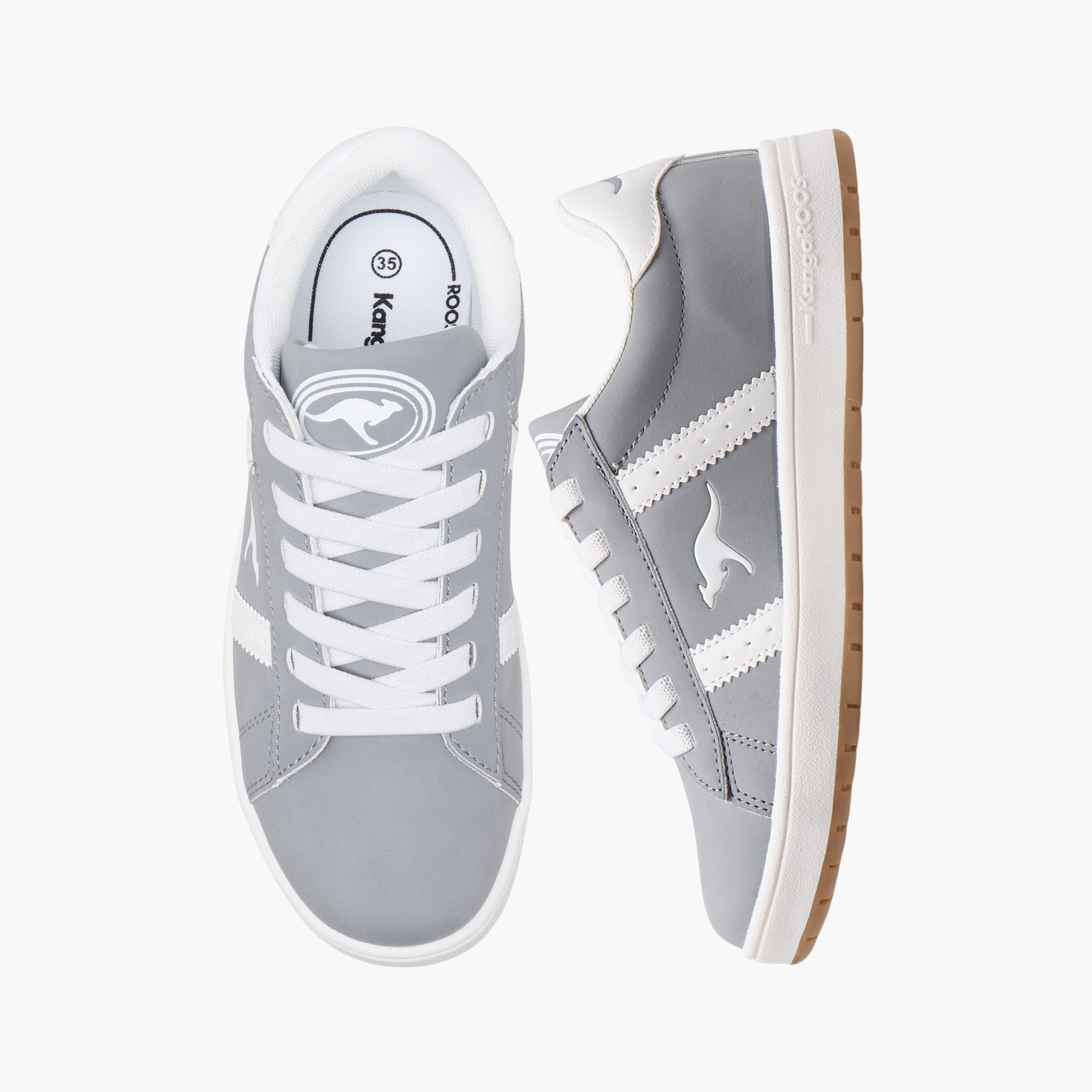 KangaROOS Kids' Logo Detail Sneakers with Lace-Up Closure-boys-shoes-schoolshoes-image-1