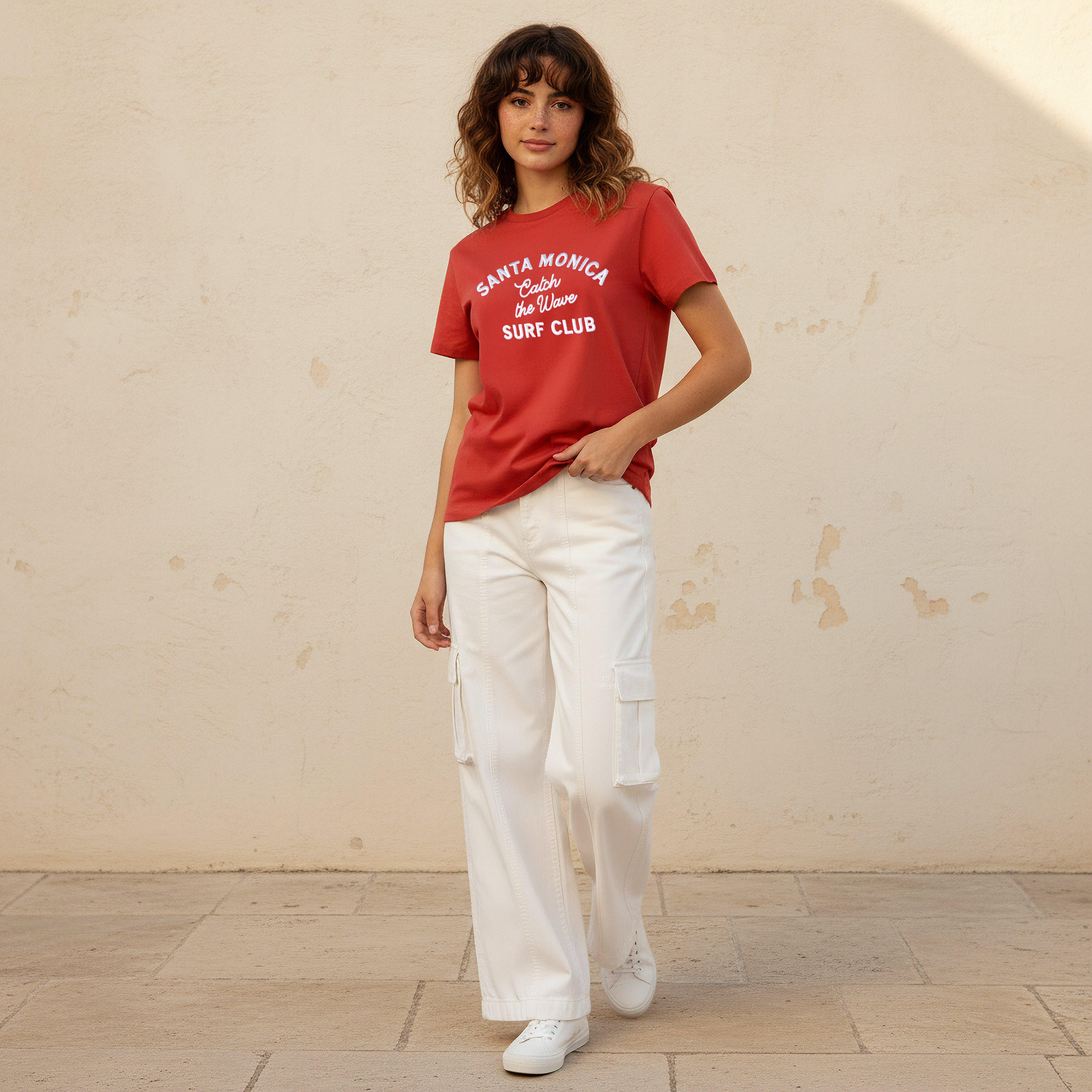 Cotton T-shirt with Text Embroidery-women-clothing-tshirts-image-3