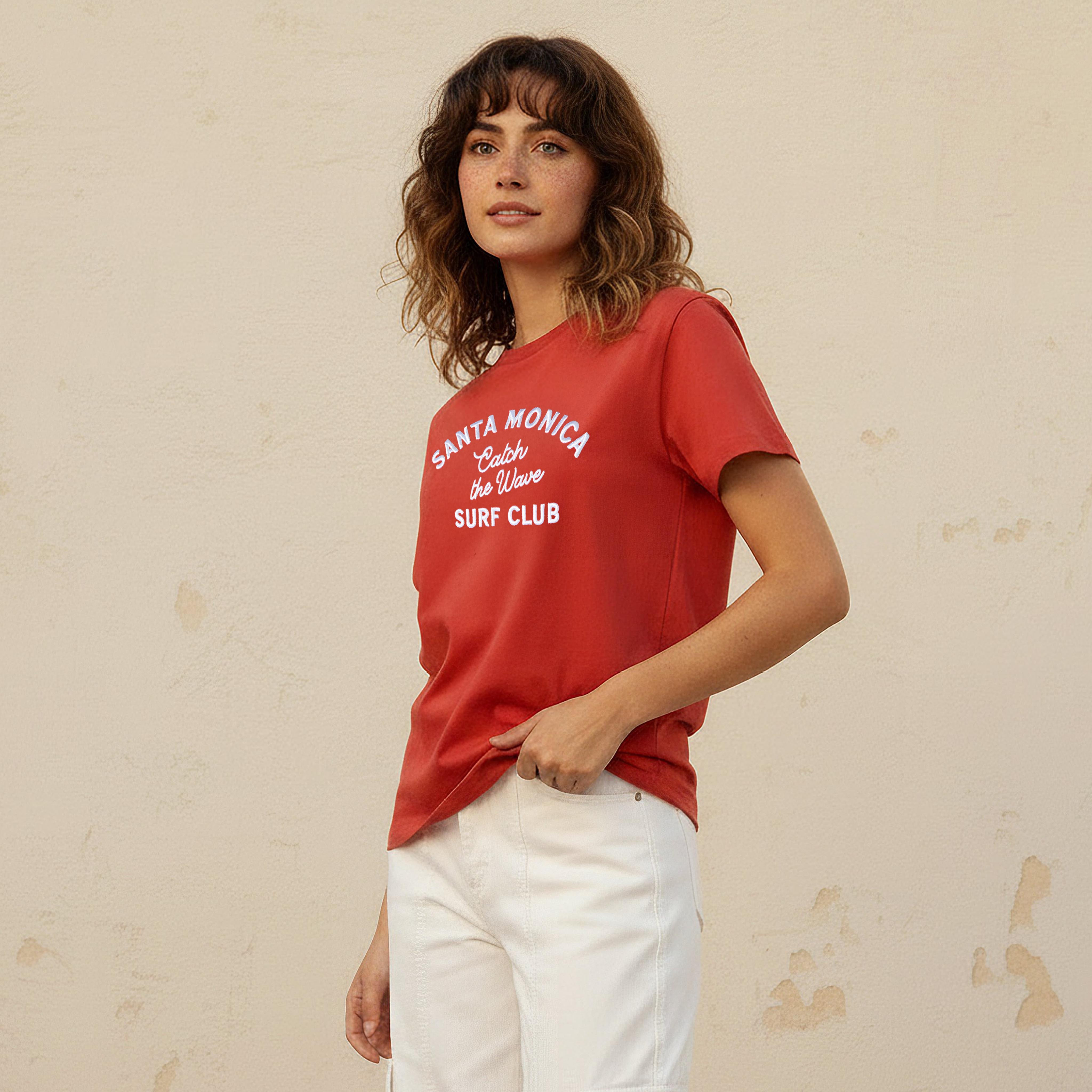 Cotton T-shirt with Text Embroidery-women-clothing-tshirts-image-5