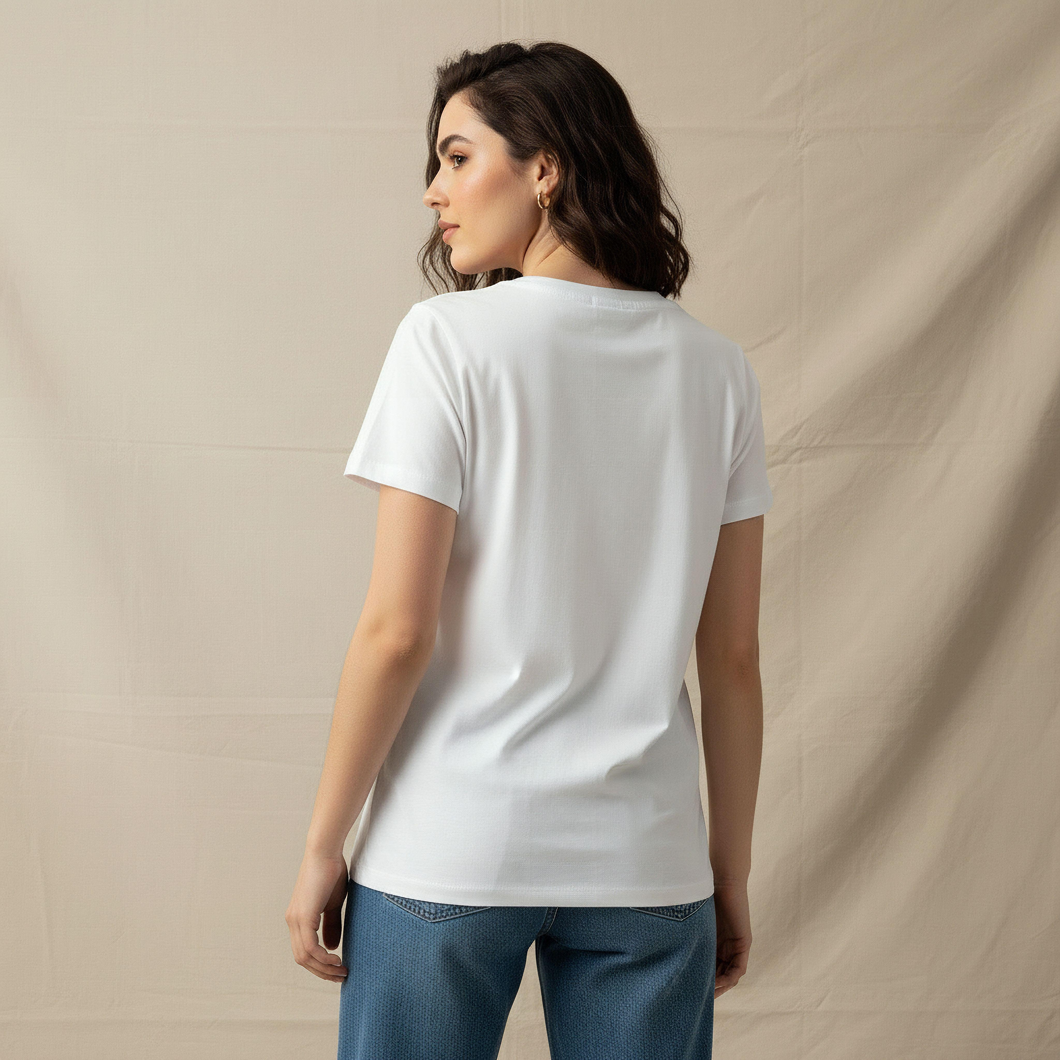 Cotton T-shirt with Heart Embellishment-women-clothing-tshirts-image-4