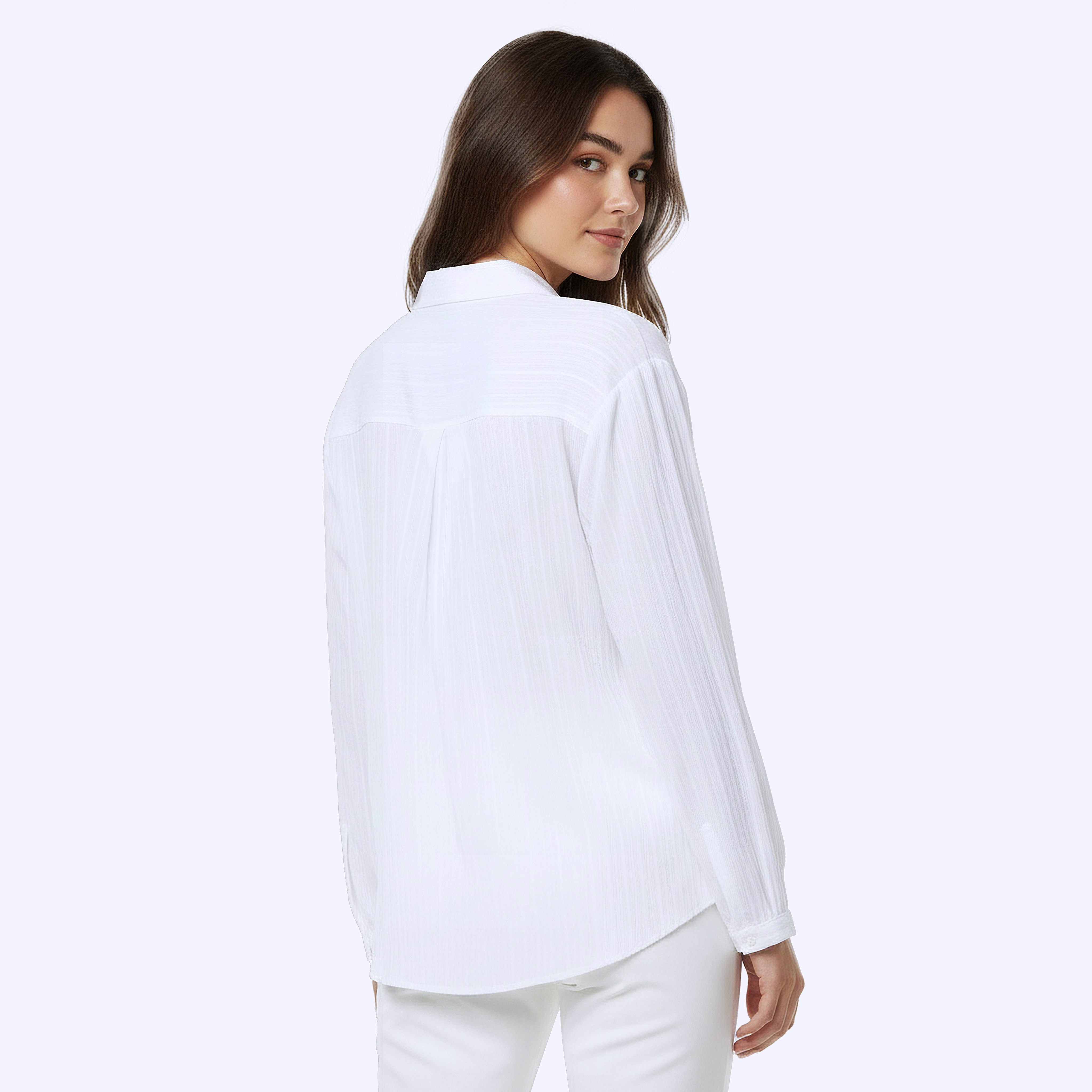 Cotton Striped Shirt with Dropped Sleeves-women-clothing-shirtsandblouses-shirts-image-4