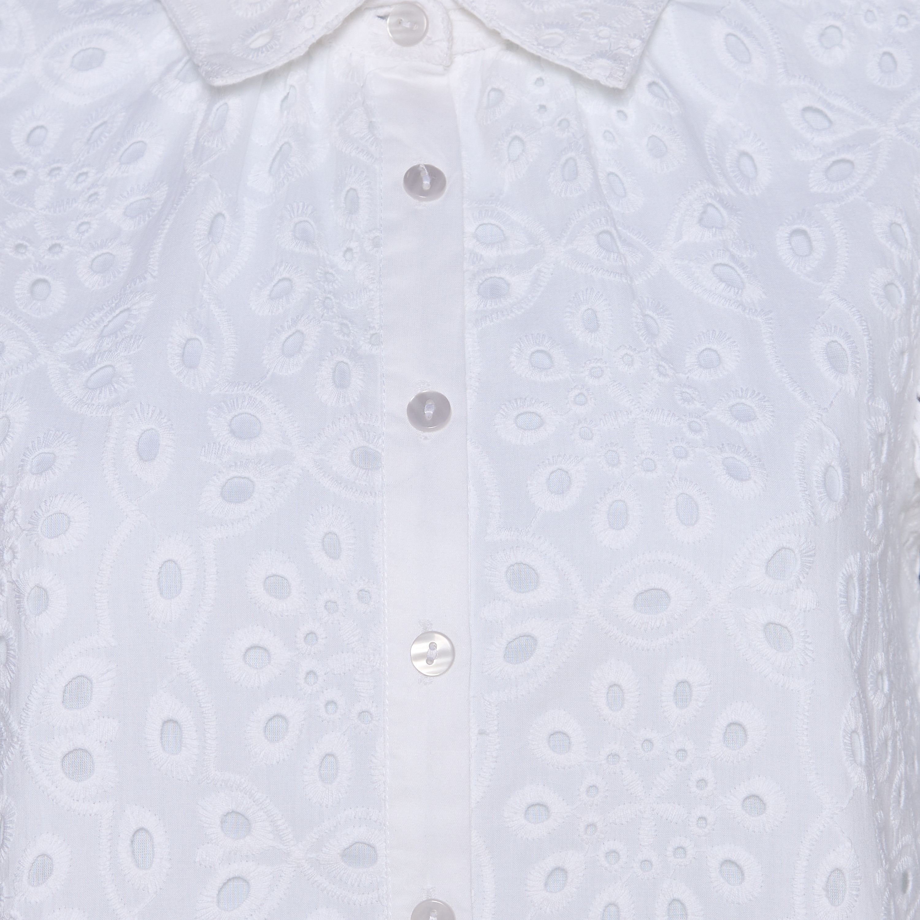A-line Knee-Length Cotton Dress with Schiffli Embroidery-women-clothing-dresses-image-2
