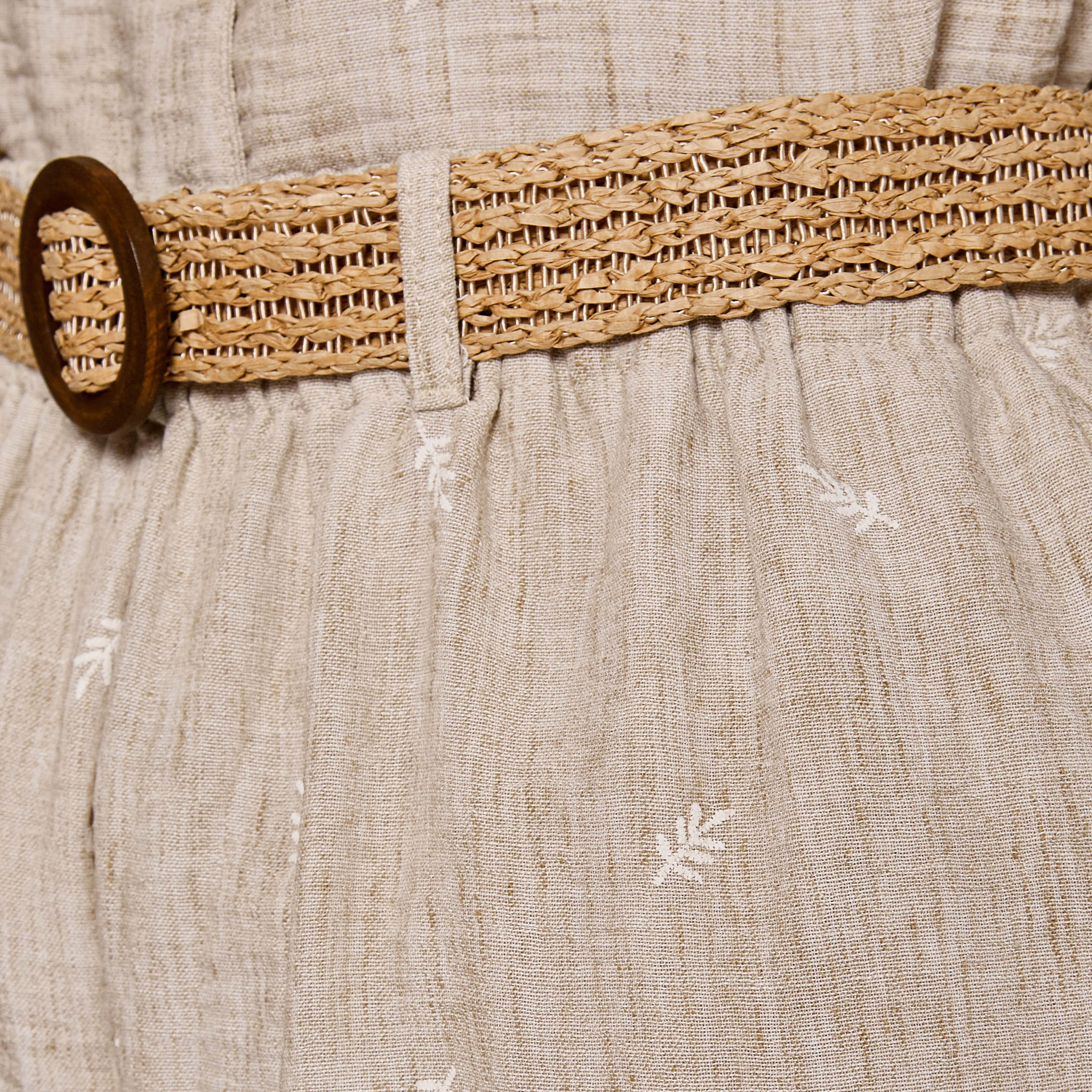 Mid-Rise Leaf Embroidered Belted Wide Leg Trousers-women-clothing-coordsets-image-2