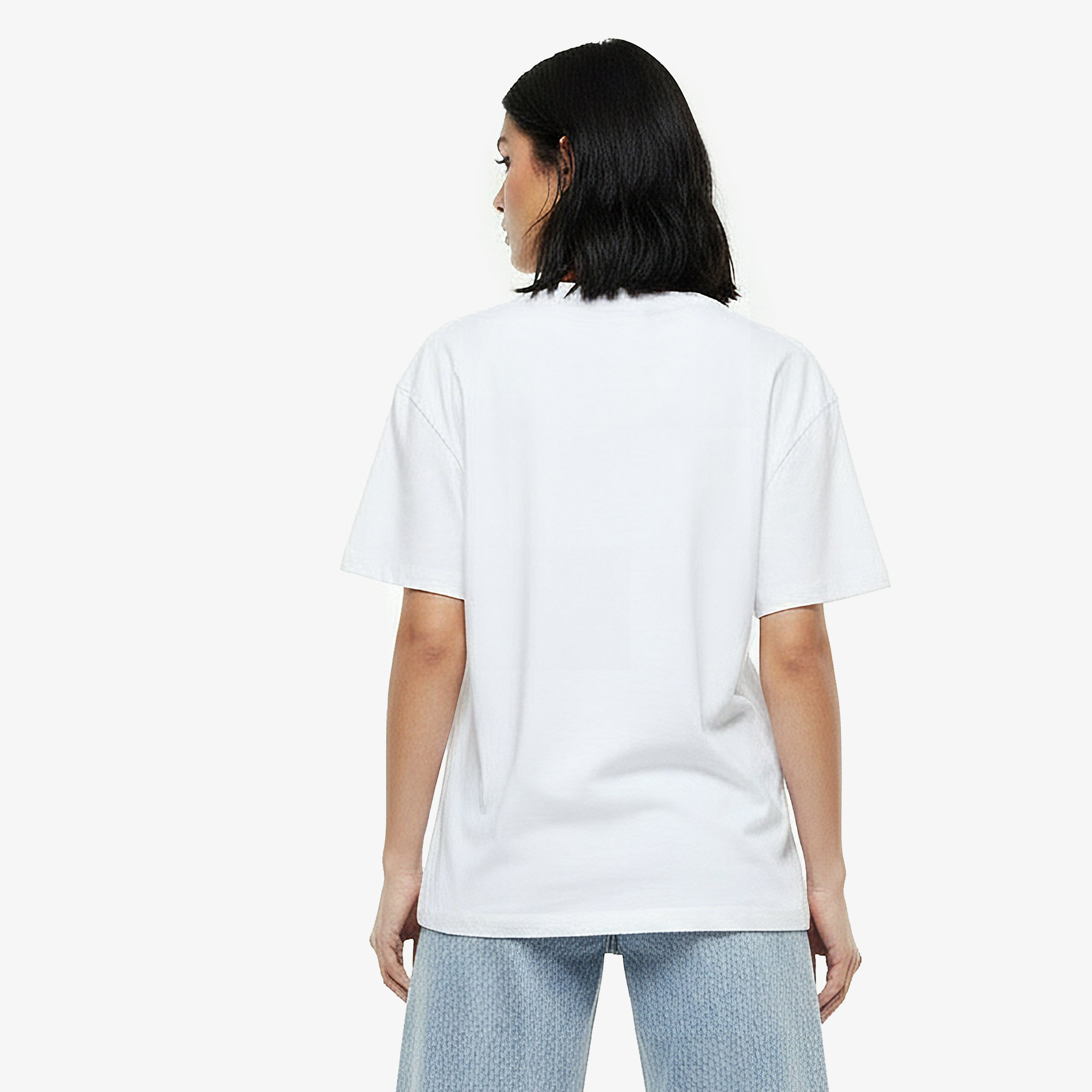 Cotton T-shirt with Floral Graphic Print-women-clothing-tshirts-image-5