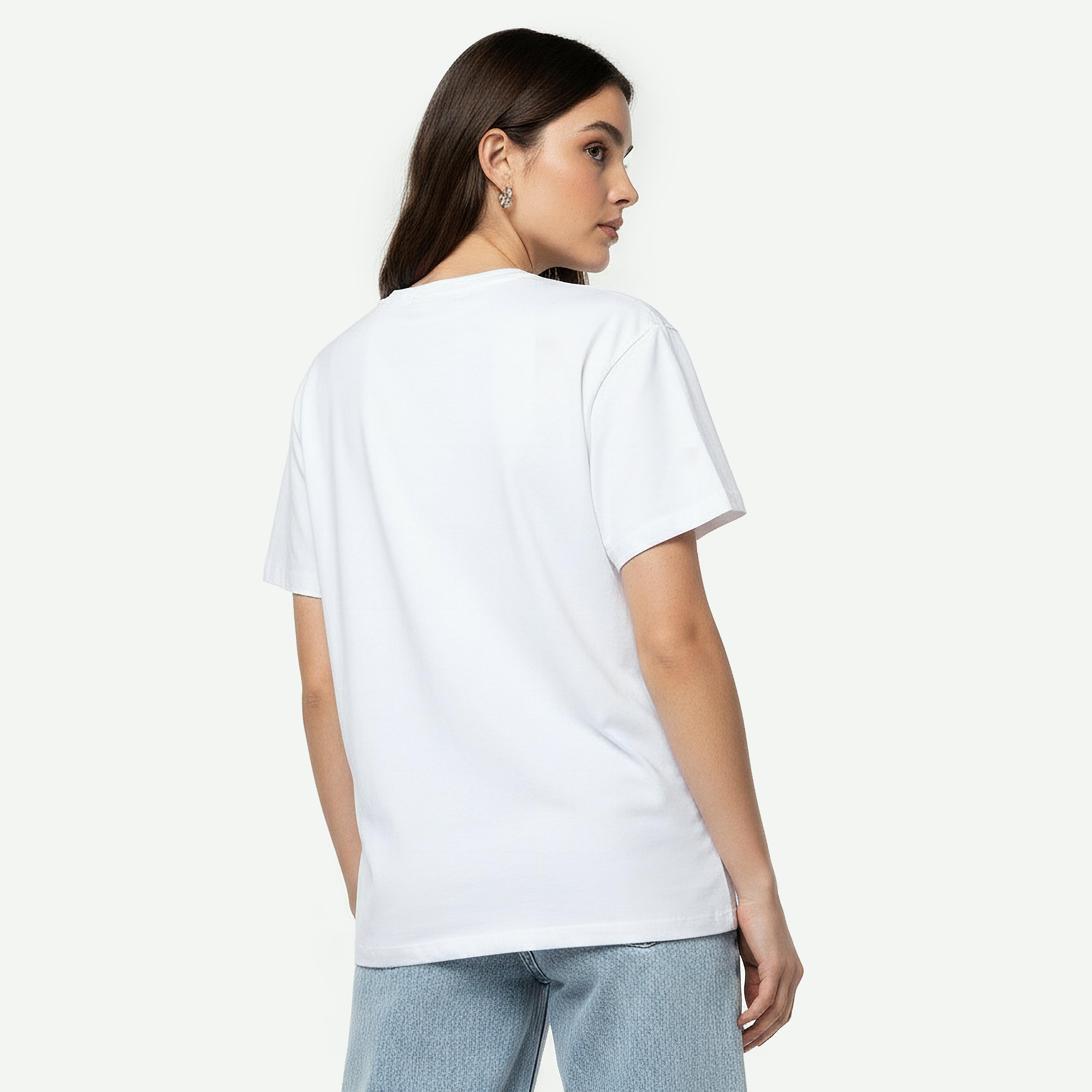 Cotton T-shirt with Floral Graphic Print-women-clothing-tshirts-image-4