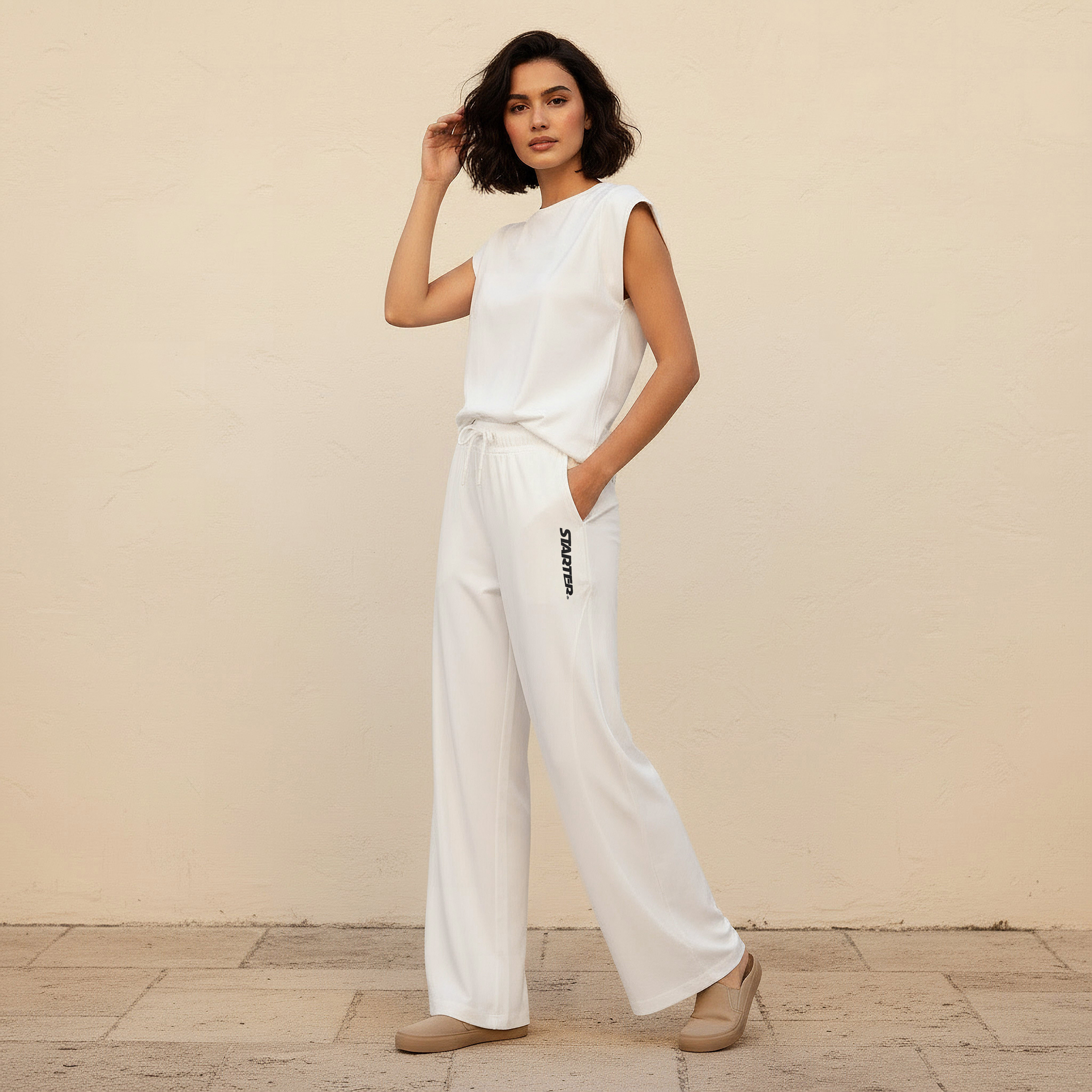 Wide Leg Mid-Rise Joggers with Text Print-women-clothing-bottoms-joggers-image-3