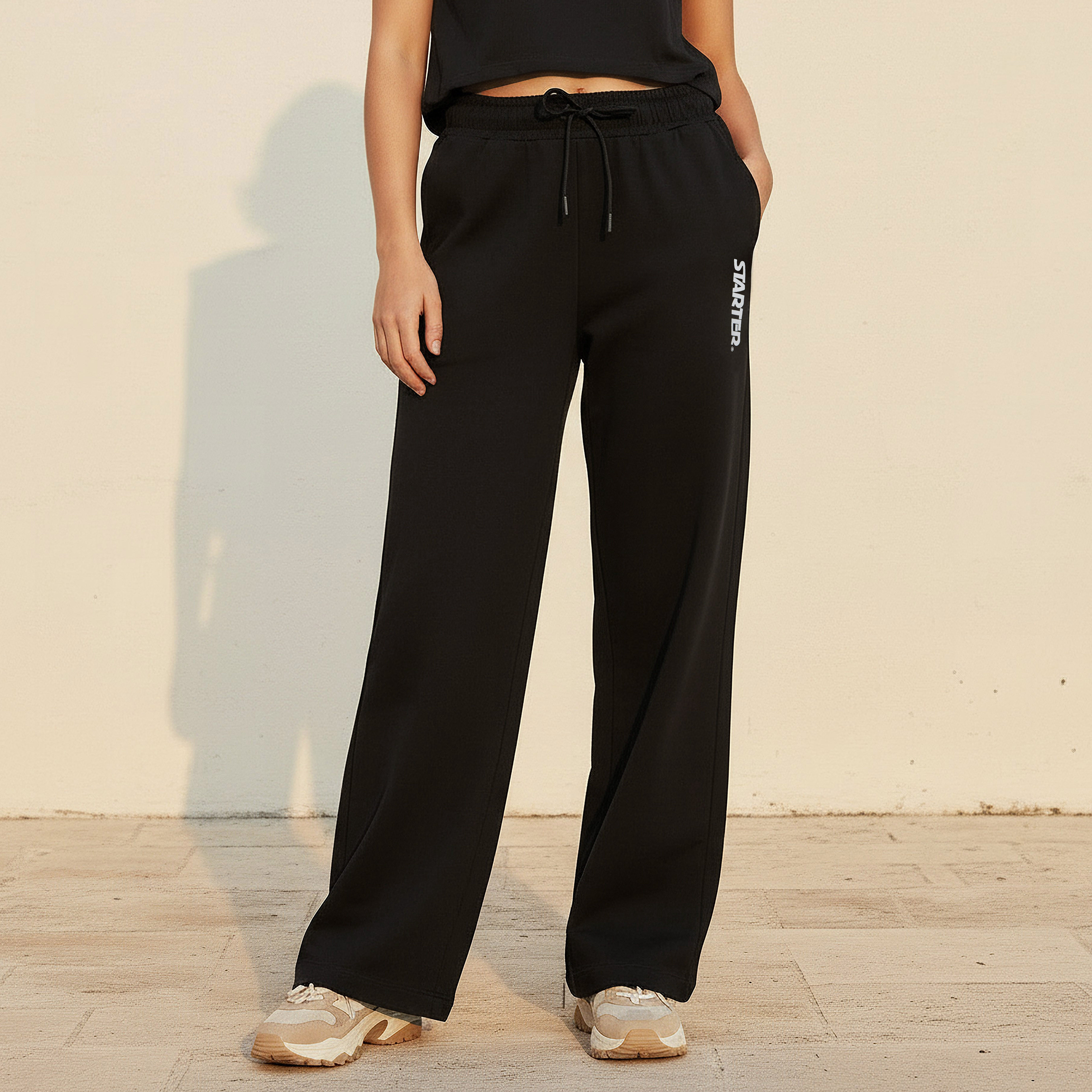 بنطلون رياضي واسع الساقين بخصر متوسط الارتفاع وطبعات-women-clothing-bottoms-joggers-image-4