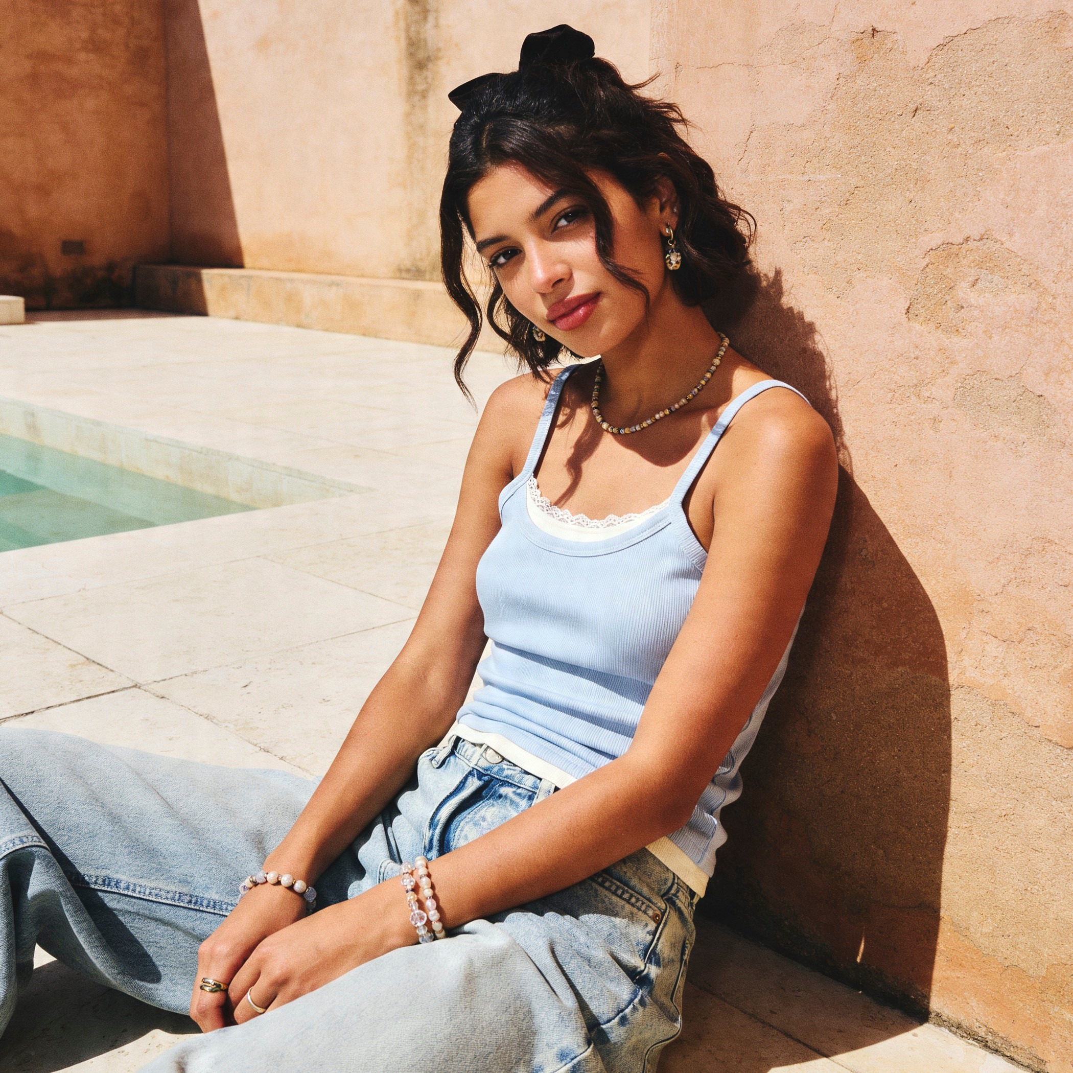 بلوزة تانك بملمس مضلع بارز-women-clothing-tshirts-image-1