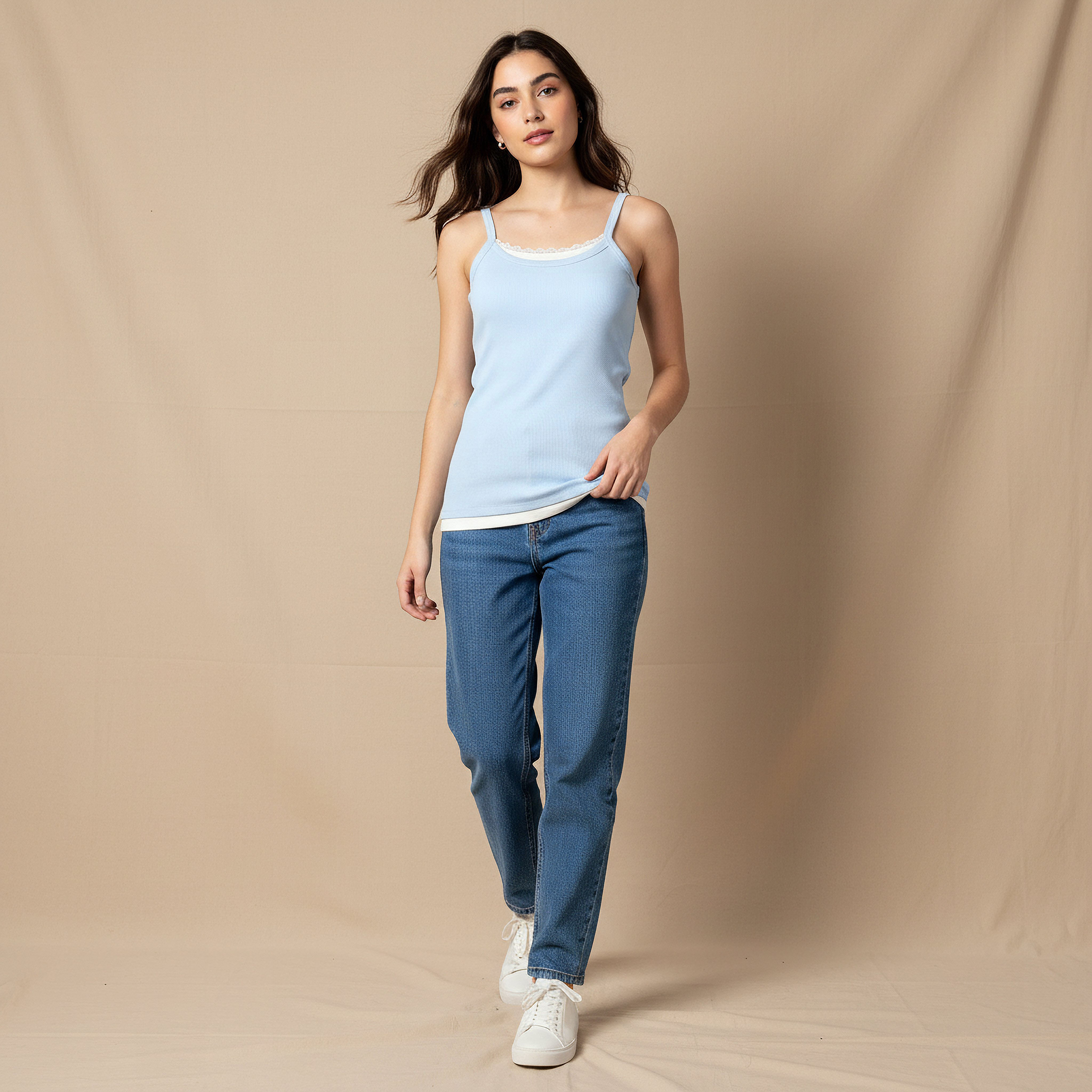 بلوزة تانك بملمس مضلع بارز-women-clothing-tshirts-image-4