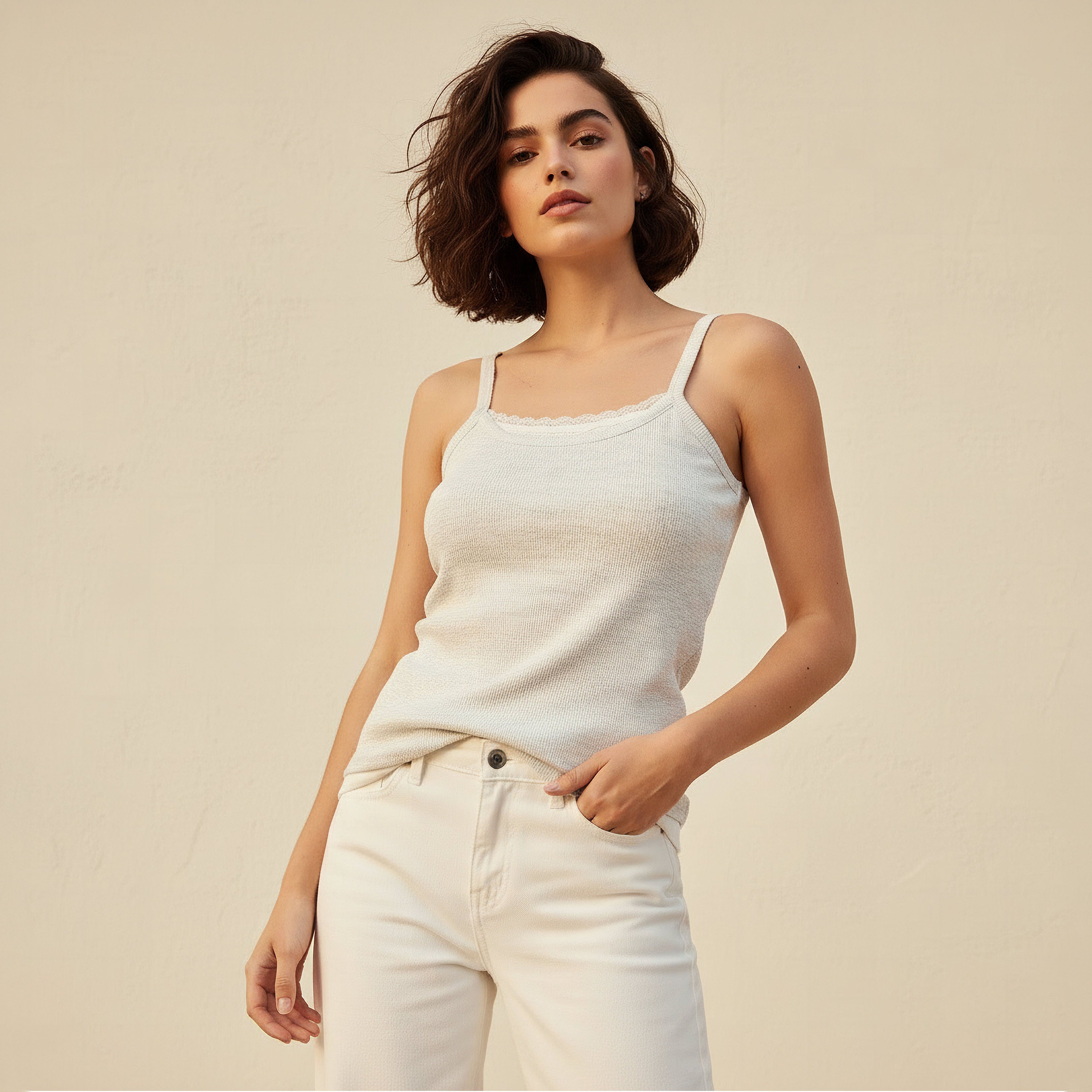 بلوزة تانك بملمس مضلع بارز-women-clothing-tshirts-image-2