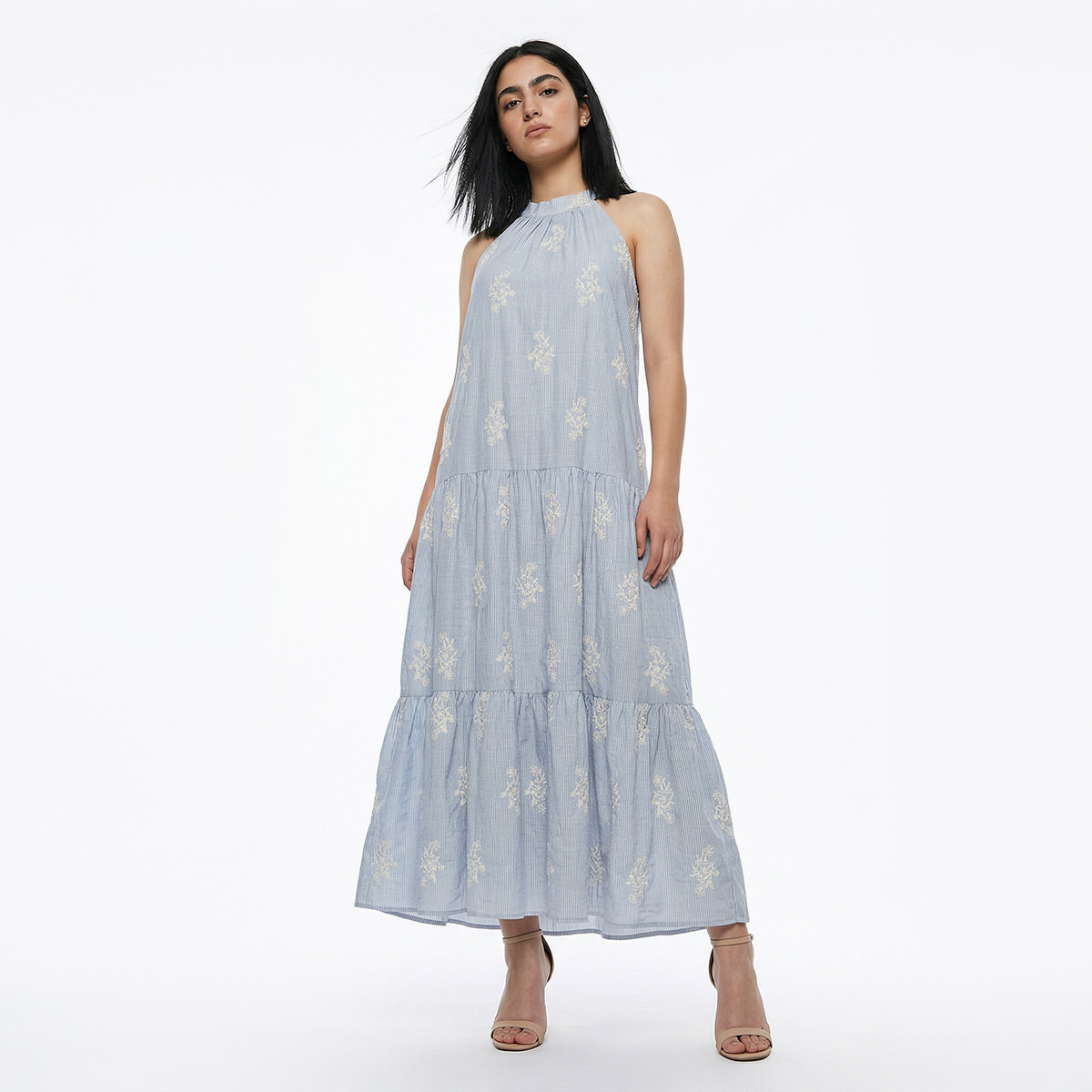 Embroidered A-line Women Dress with Tie-Ups-women-clothing-dresses-image-3
