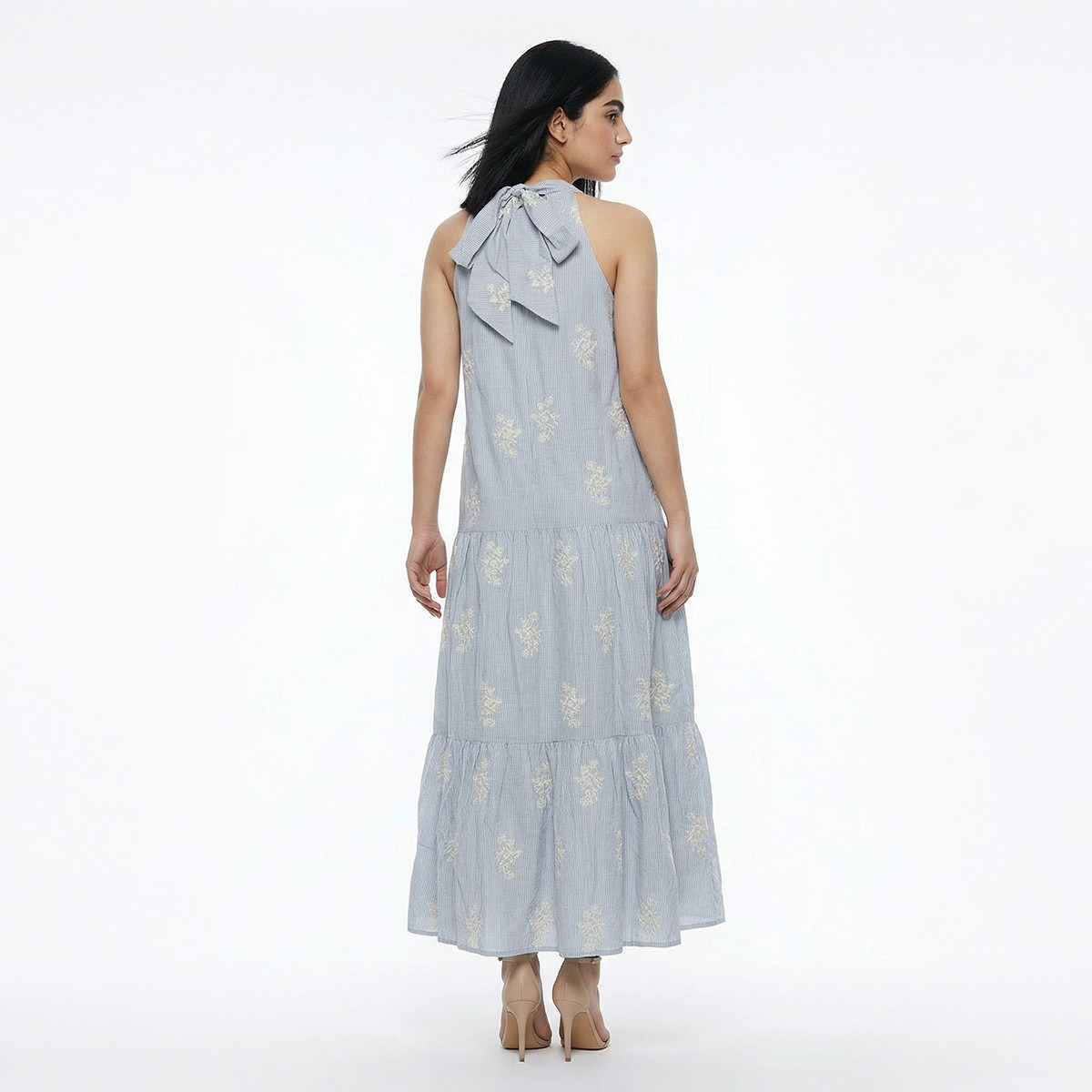Embroidered A-line Women Dress with Tie-Ups-women-clothing-dresses-image-4
