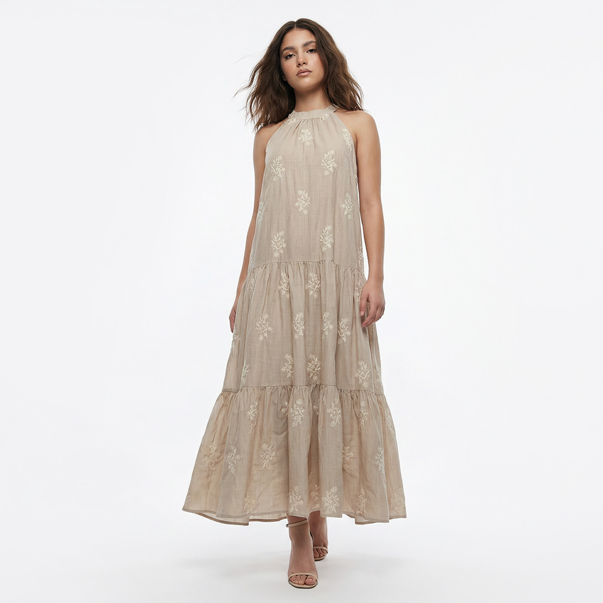 Embroidered A-line Women Dress with Tie-Ups-women-clothing-dresses-image-3