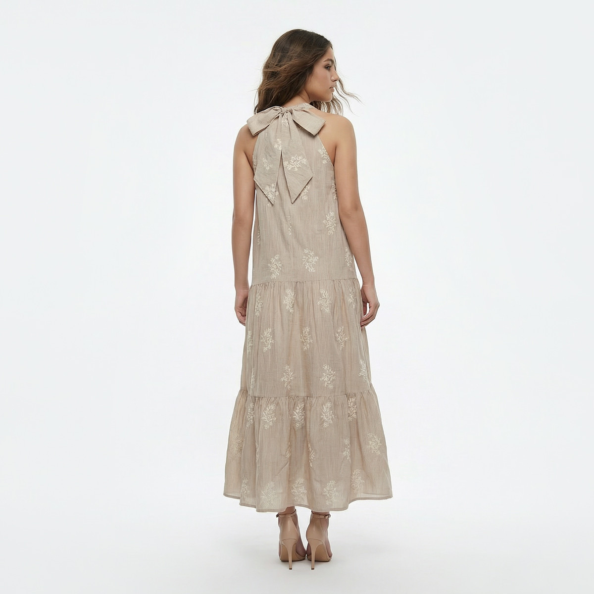 Embroidered A-line Women Dress with Tie-Ups-women-clothing-dresses-image-4