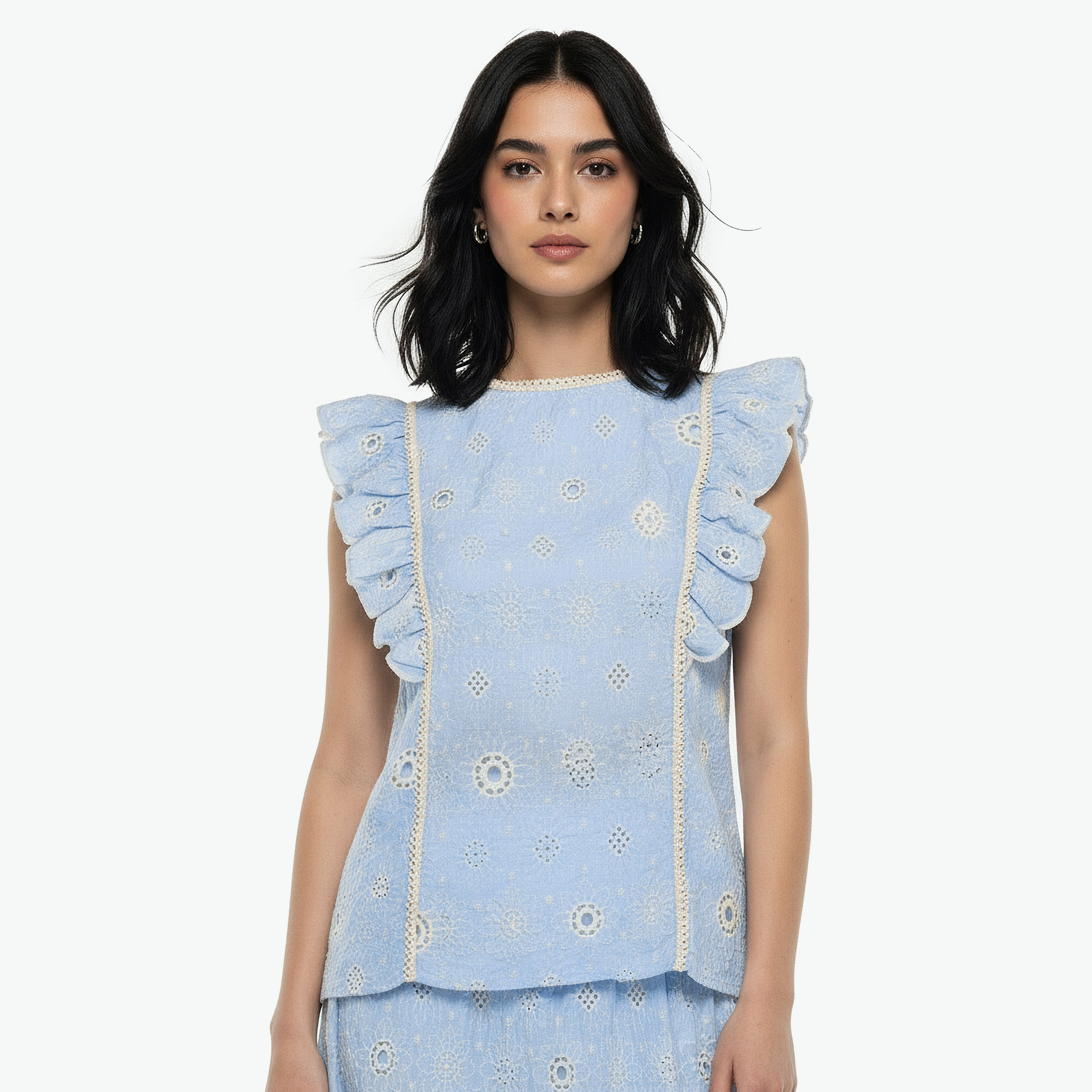 Schiffli Embroidered Top with Ruffle Detail-women-clothing-shirtsandblouses-blouses-image-5