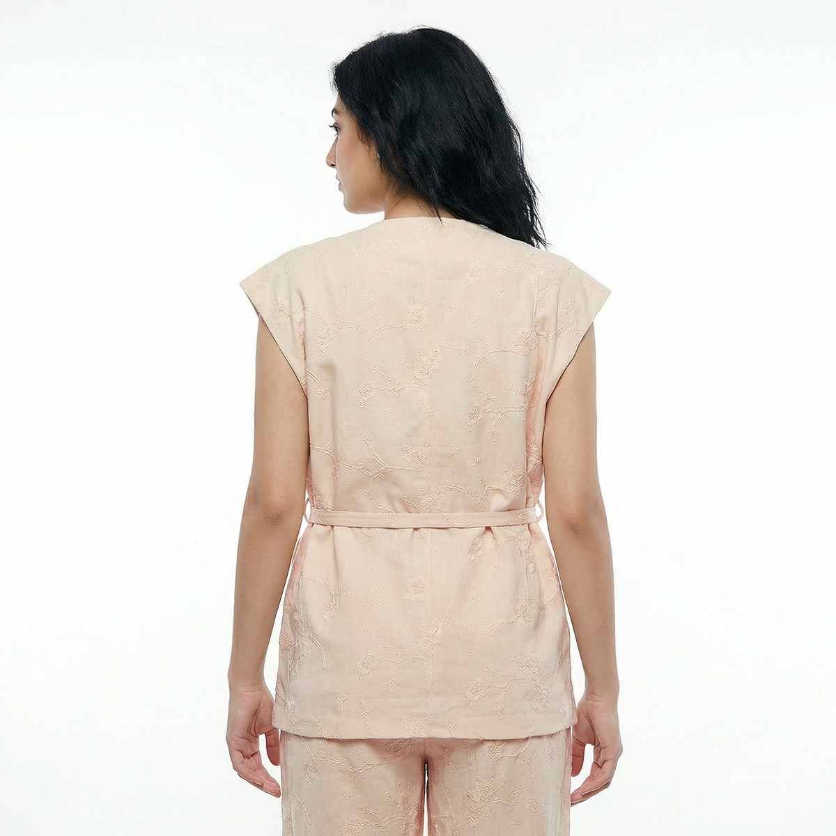 Wrap Top with Embroidery Design-women-clothing-coordsets-image-4