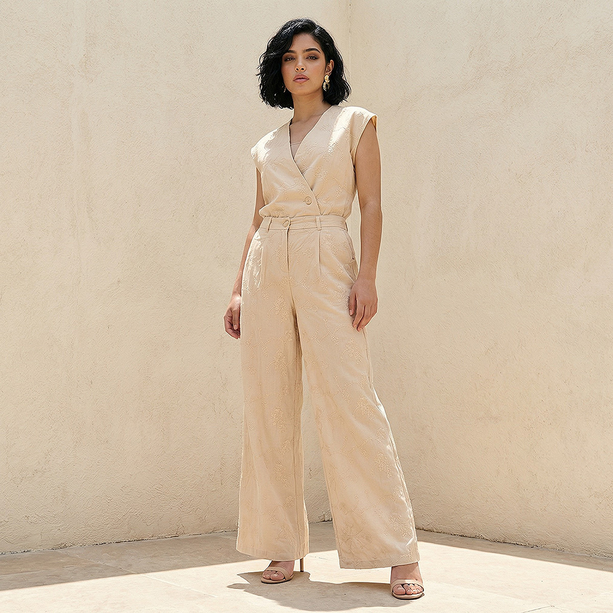 Mid-Rise Embroidered Wide Leg Pants-women-clothing-coordsets-image-3