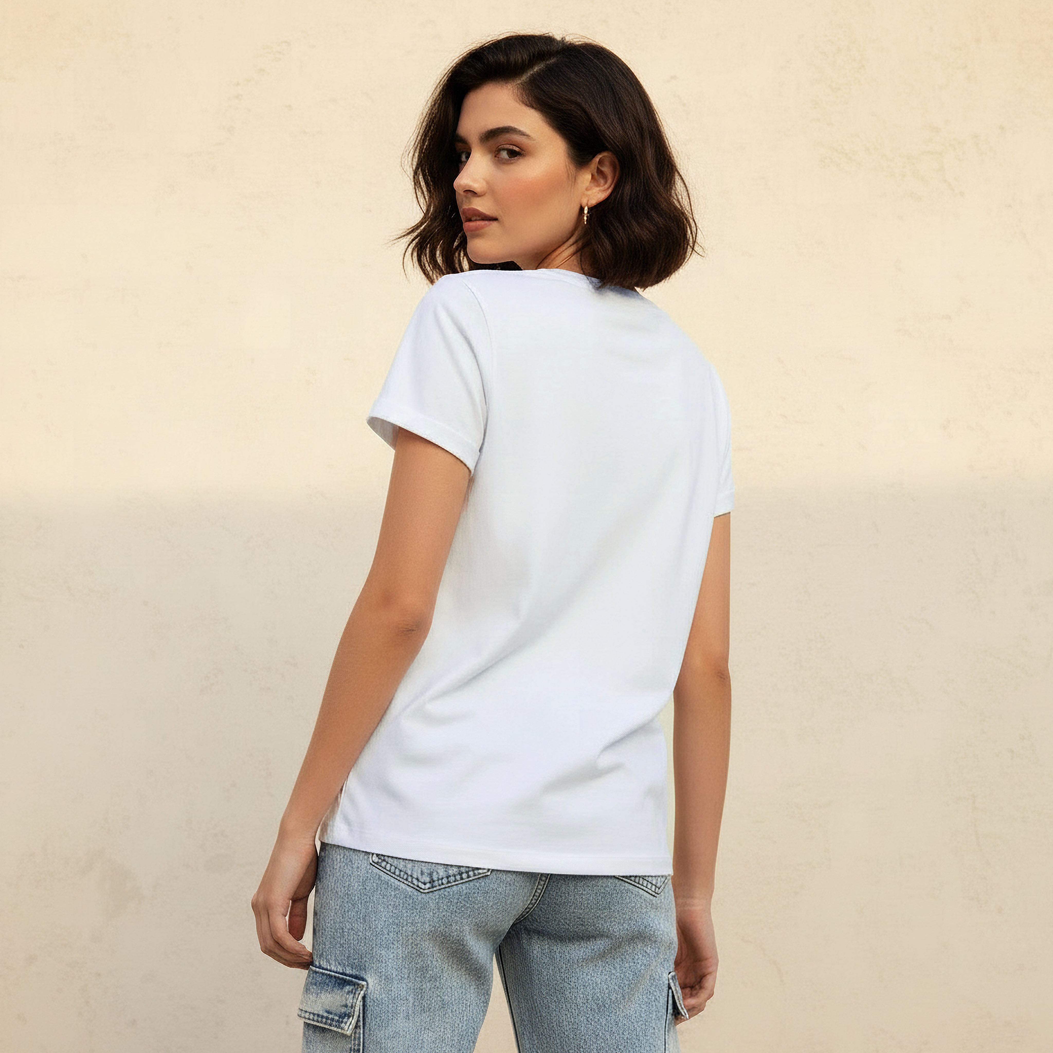 Cotton T-shirt with Slogan Embroidery-women-clothing-tshirts-image-4