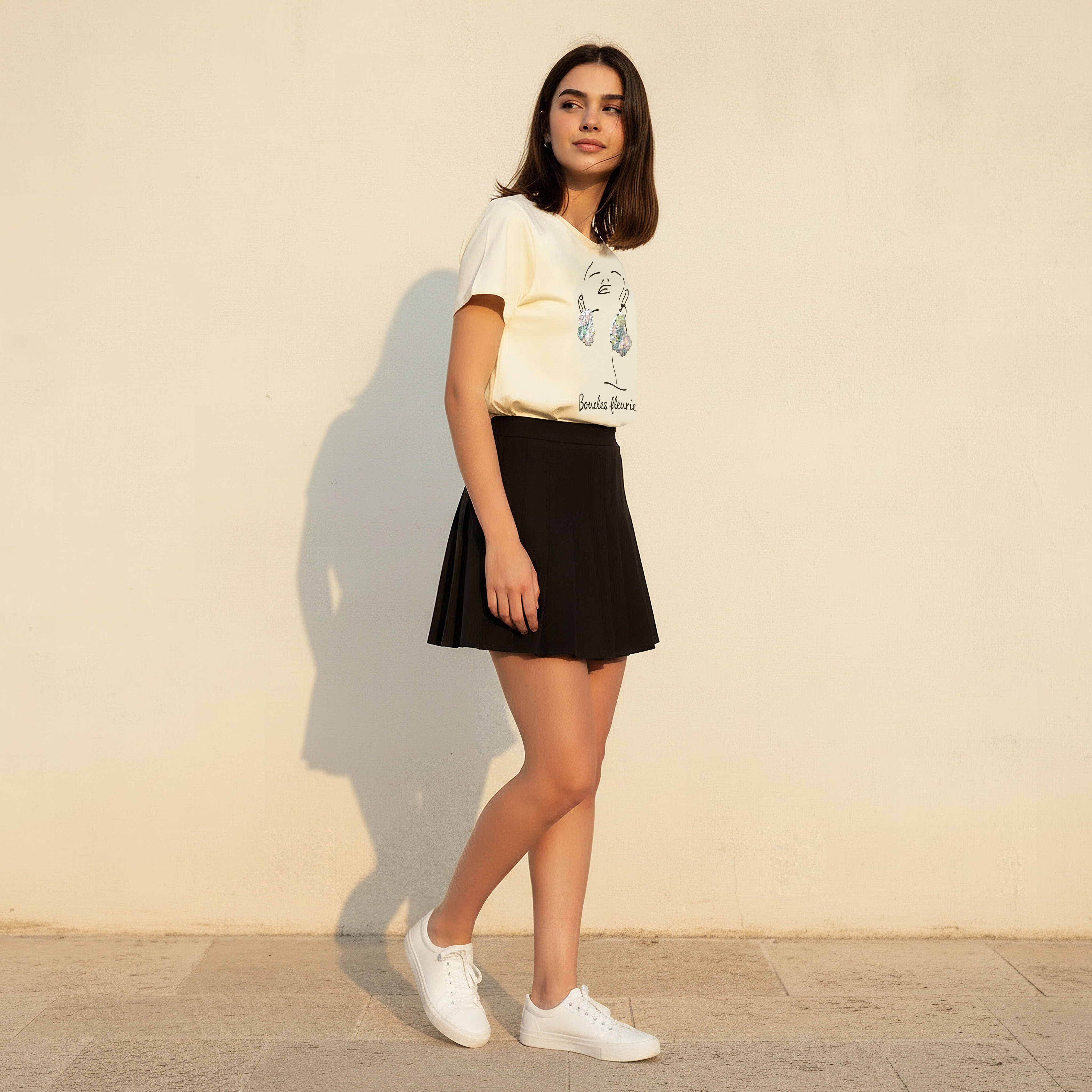 Cotton T-shirt with Slogan Embroidery-women-clothing-tshirts-image-3
