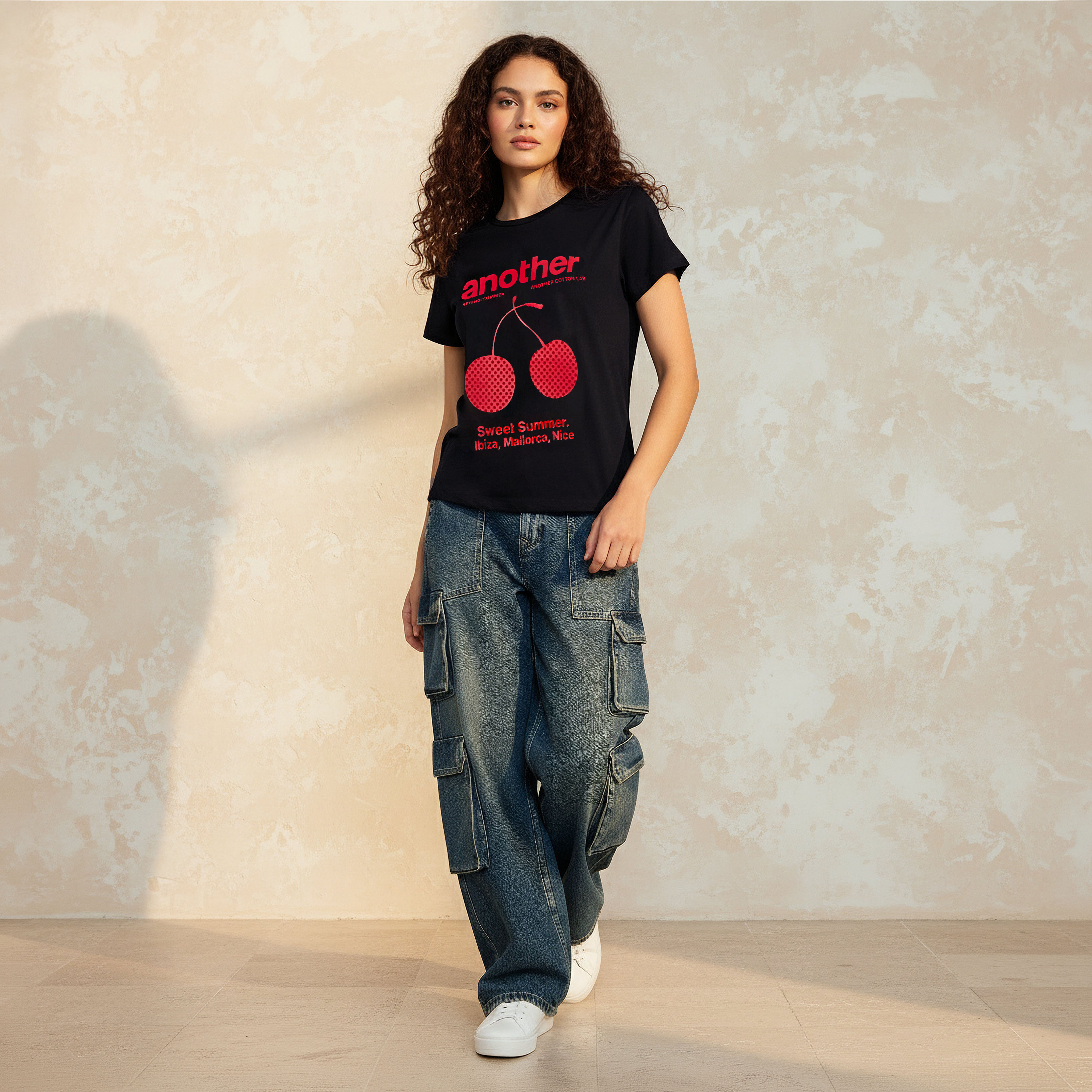 Cotton T-shirt with Graphic Print-women-clothing-tshirts-image-3