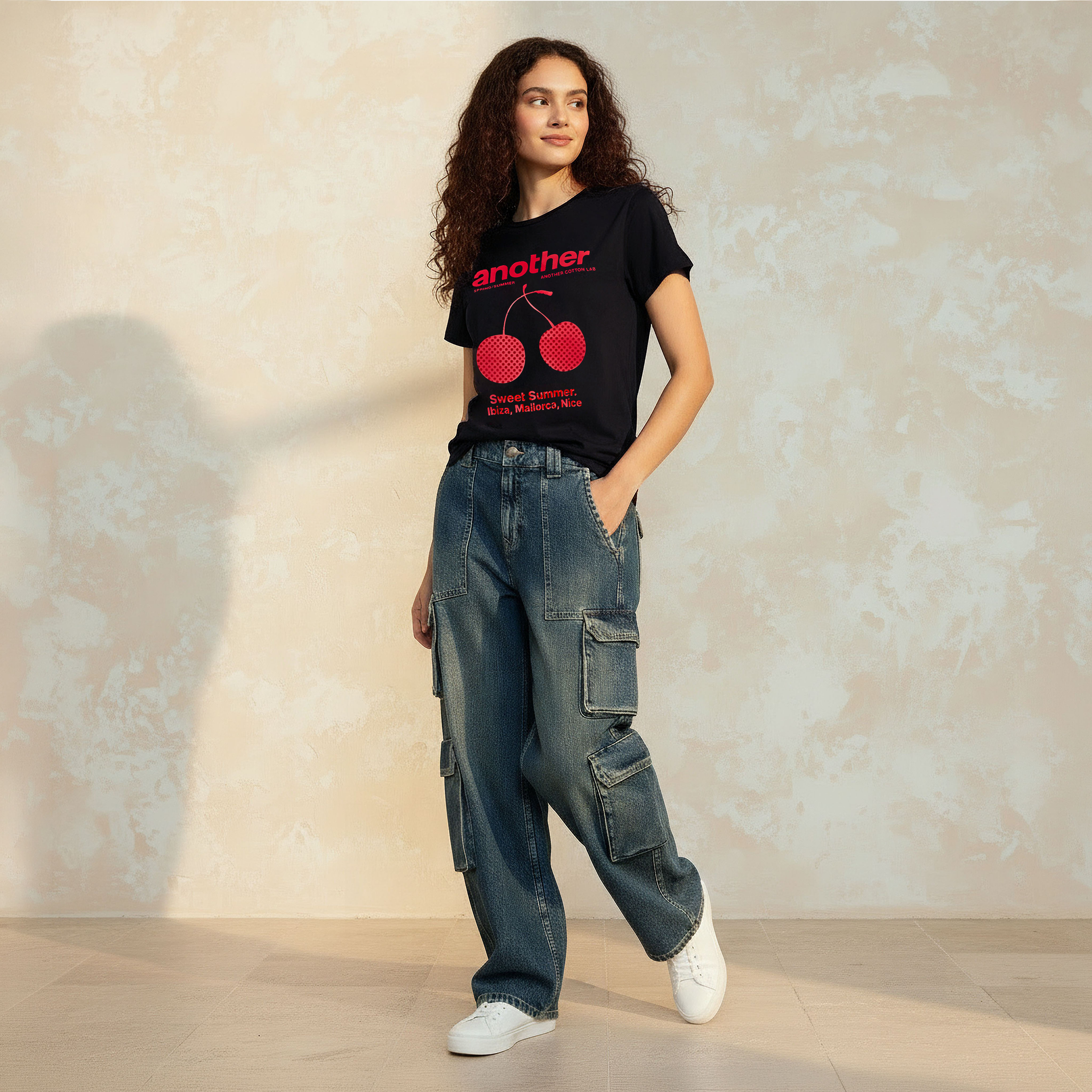 Cotton T-shirt with Graphic Print-women-clothing-tshirts-image-5