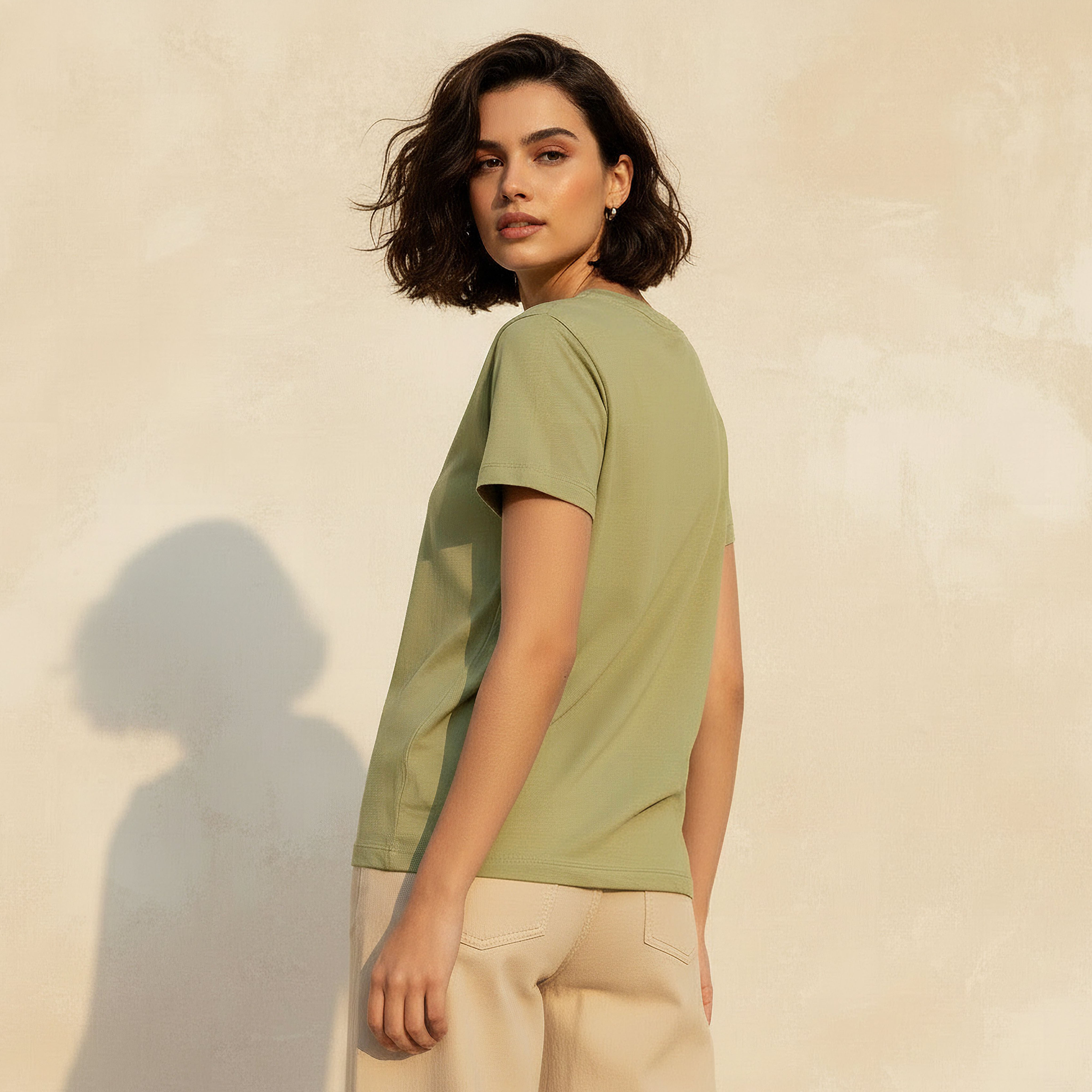 Cotton T-shirt with Slogan Embroidery-women-clothing-tshirts-image-4